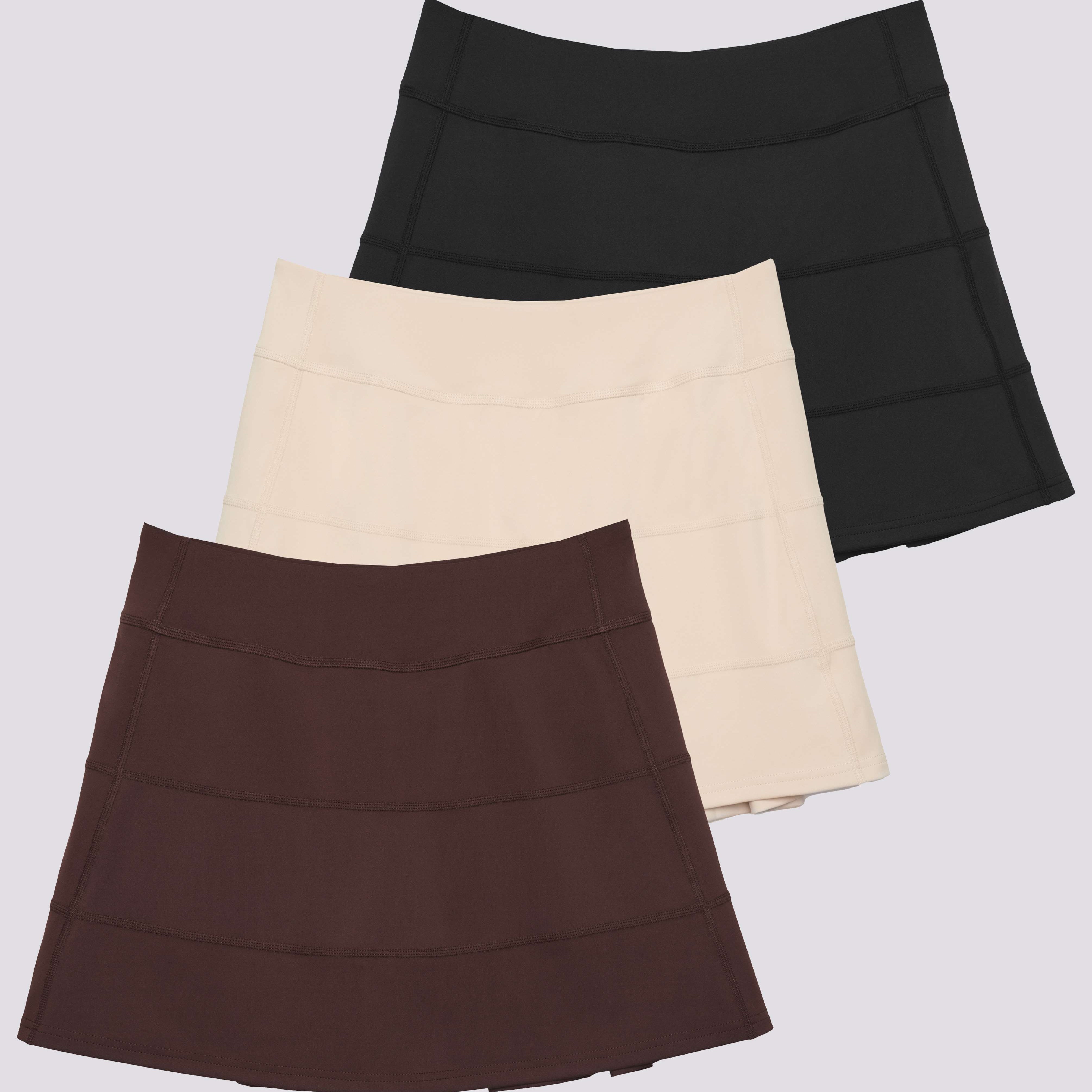 3 Pack: Women's 14" Pleated Tennis Skorts with Pockets