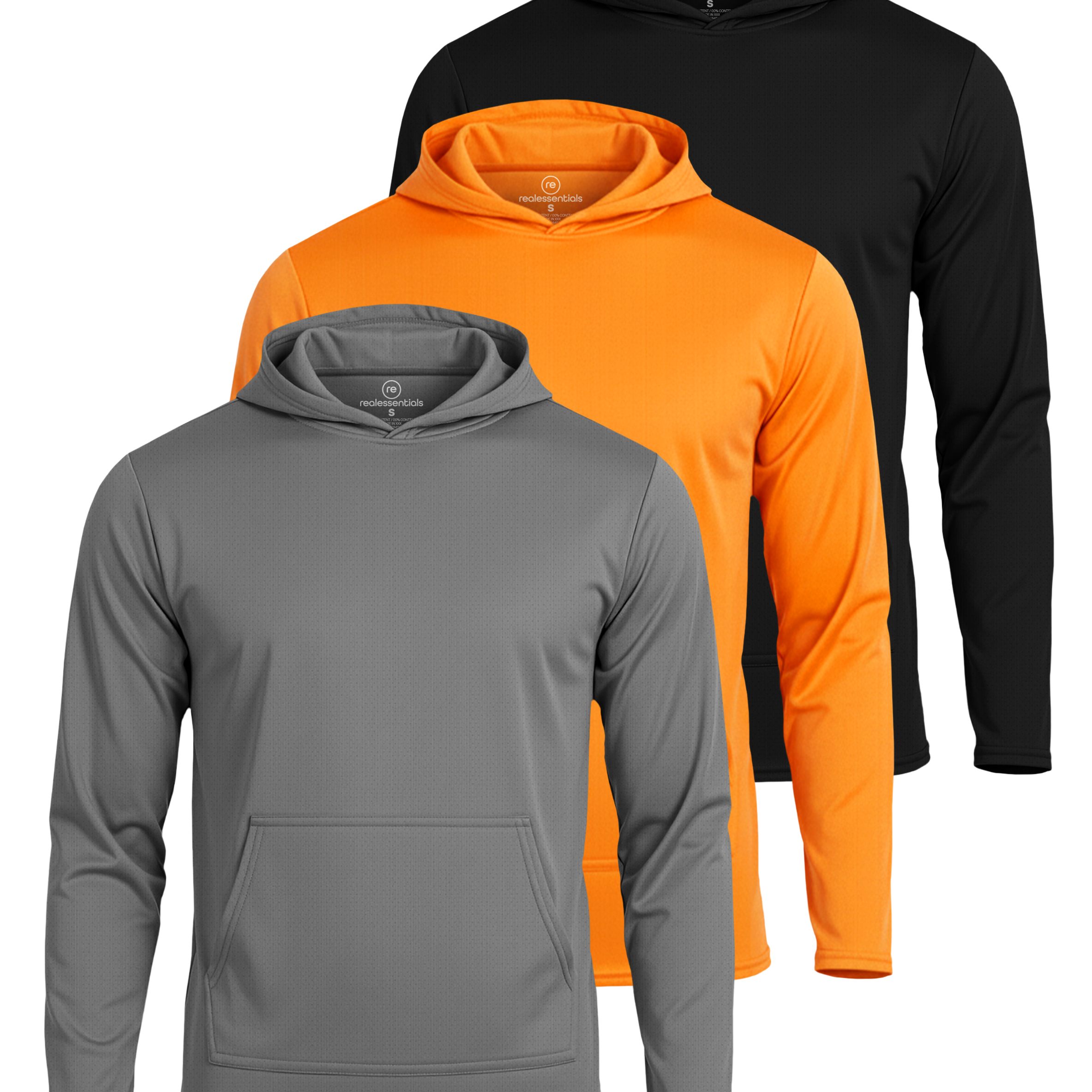 3 Pack: Mens Mesh Pullover Hoodie