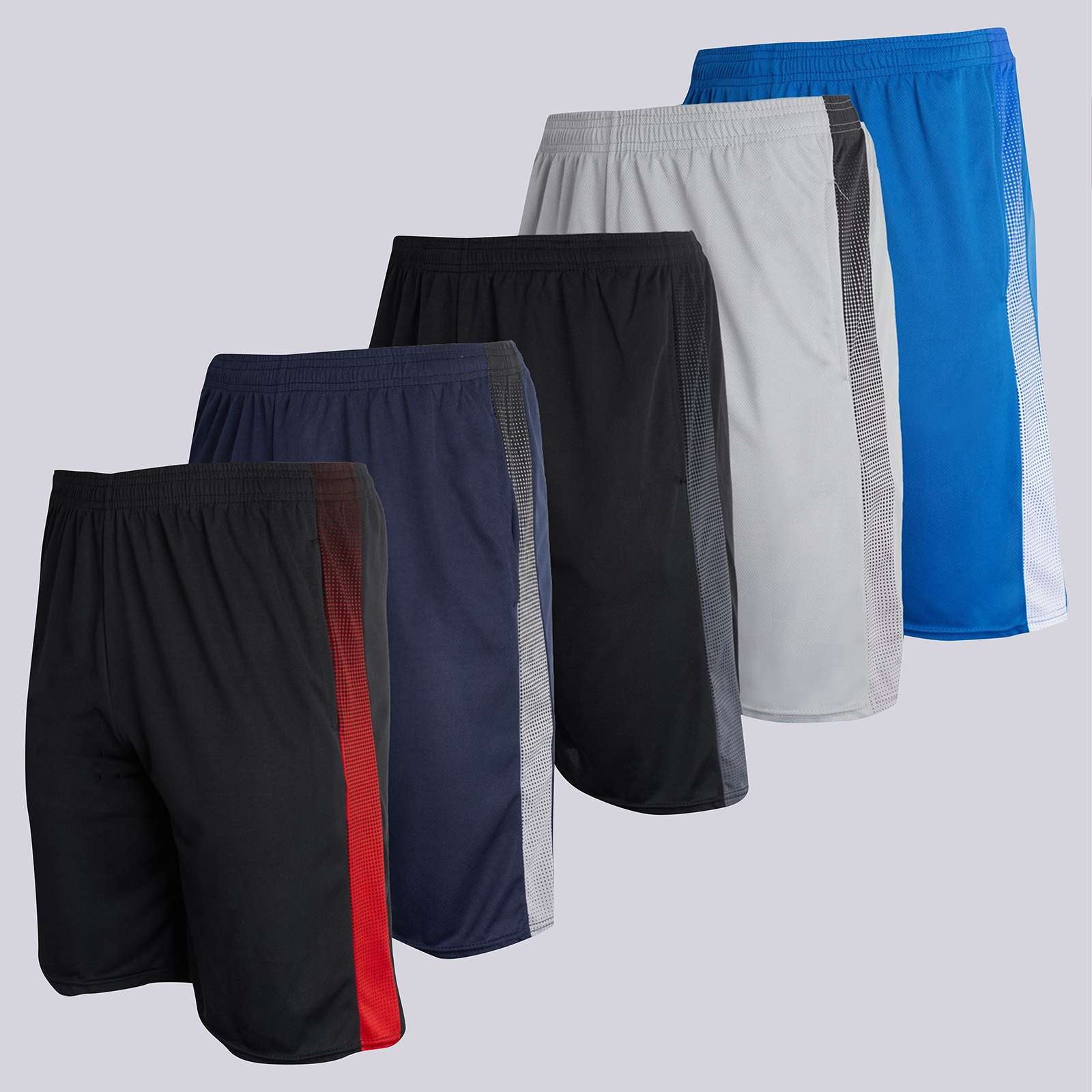 5 Pack: Boys Mesh Active Performance Shorts