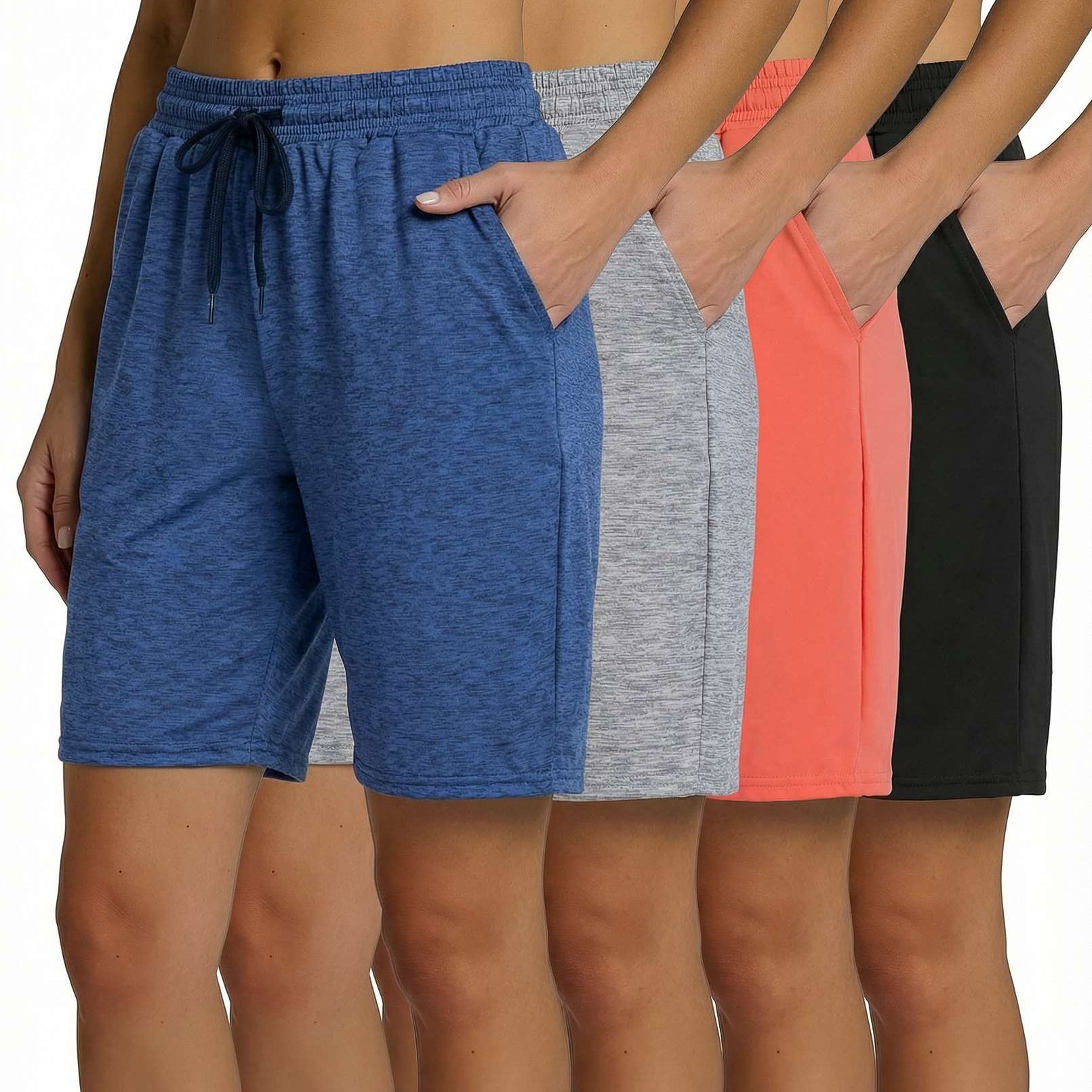 4 Pack: Womens Dry-Fit 7" Bermuda Shorts