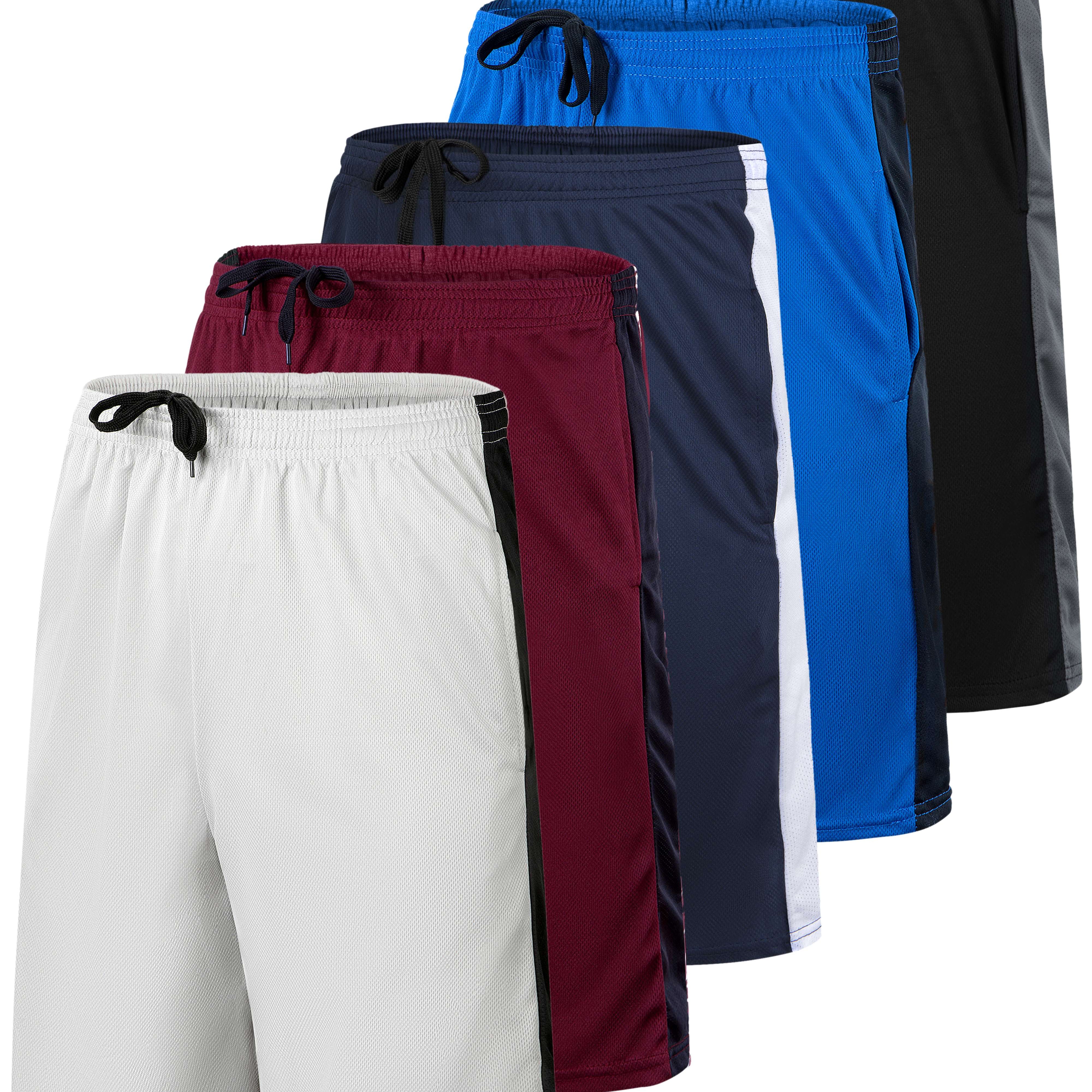 5 Pack: Men's Mesh Athletic Gym Shorts