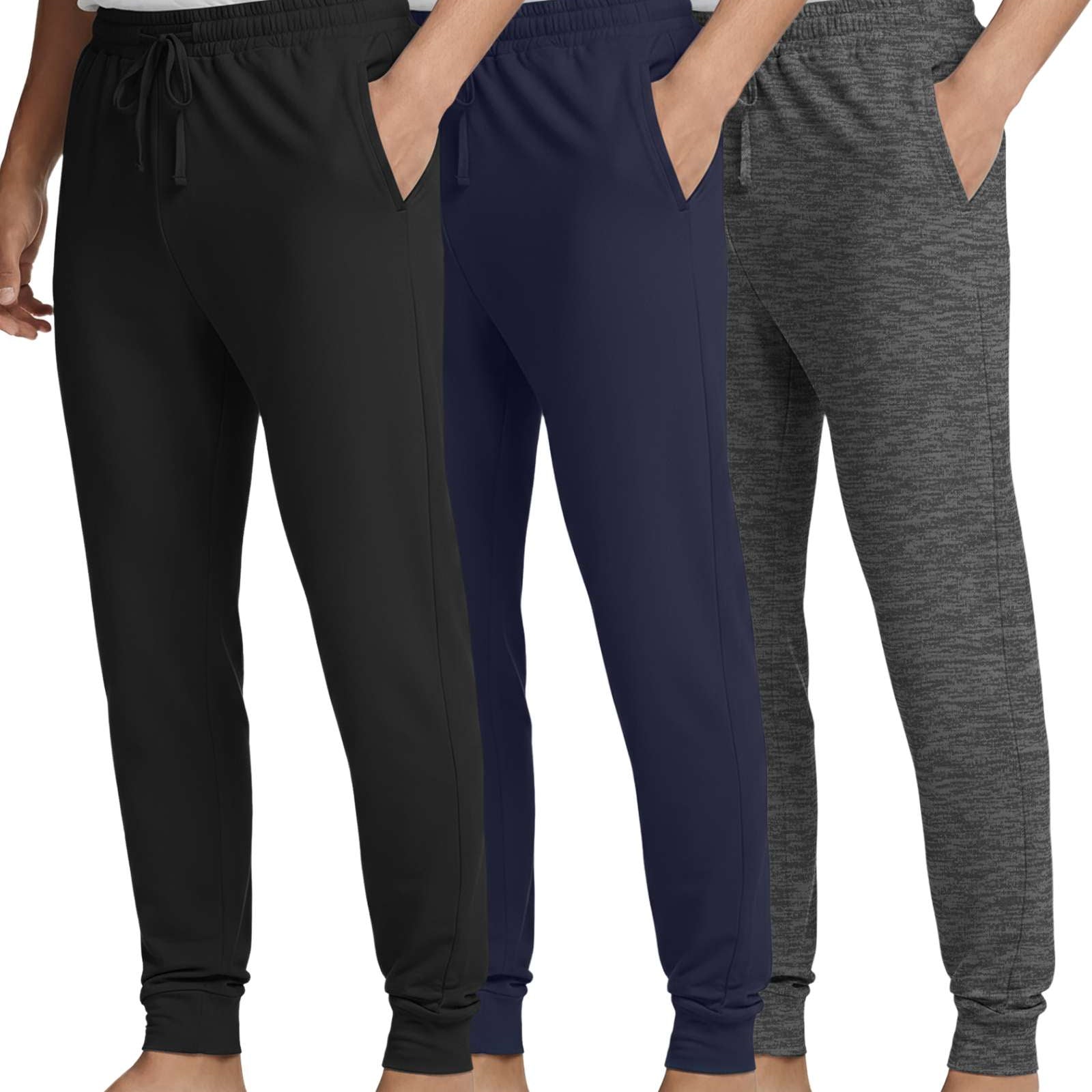 3 Pack: Men's Soft Lounge Sleep Joggers