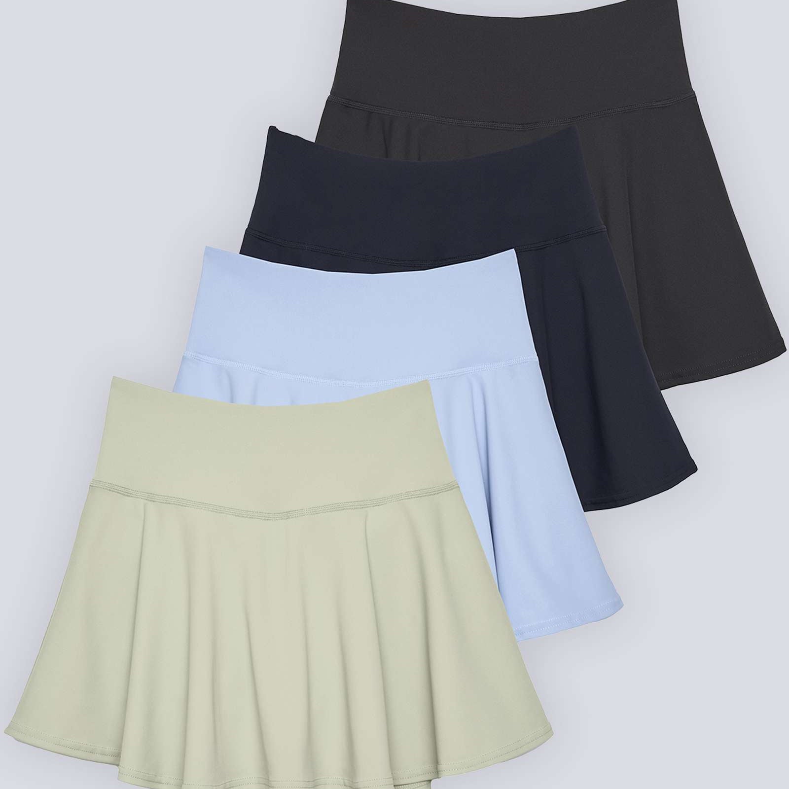 4 Pack: Women's High Waisted Tennis Skirts