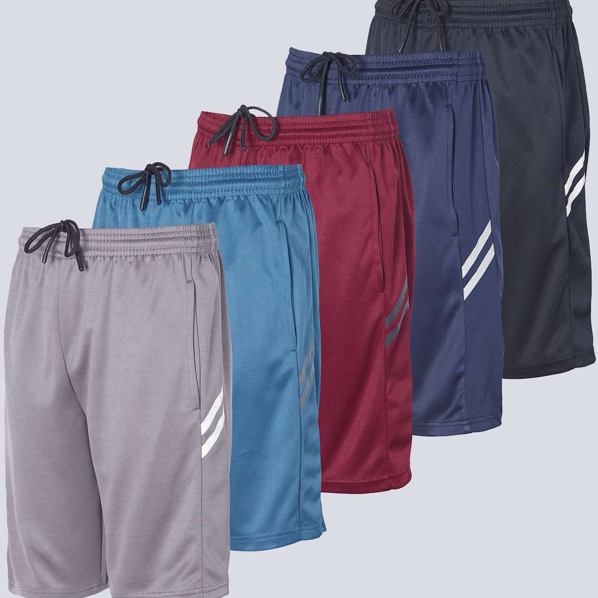 5 Pack: Boys' Athletic Basketball Shorts