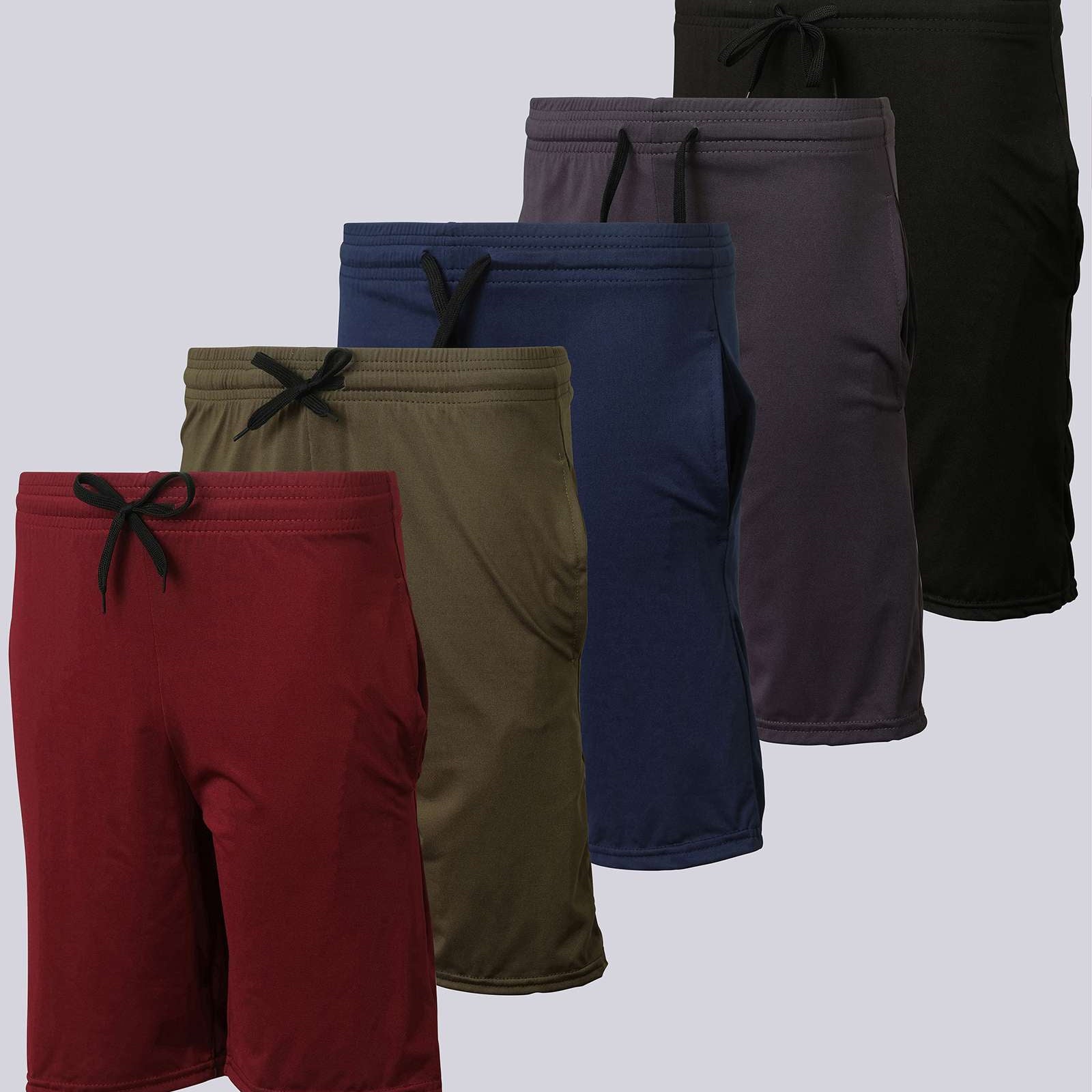 5 Pack: Boys Dry-Fit Active Basketball Shorts