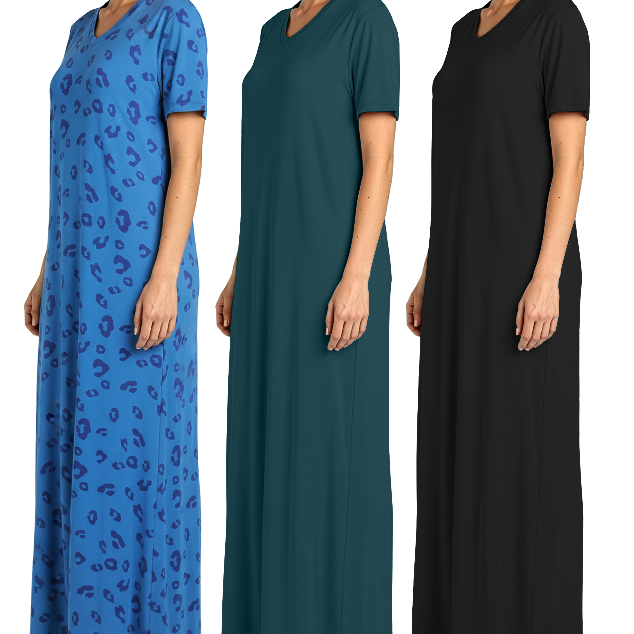 3 Pack: Women's Soft Maxi Nightshirt (Available in Plus Size)