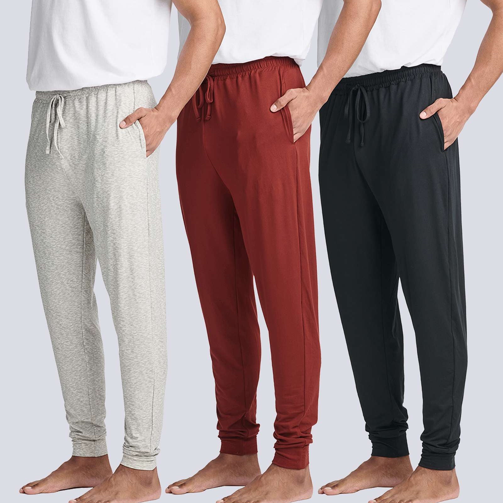 3 Pack: Men's Soft Lounge Sleep Joggers