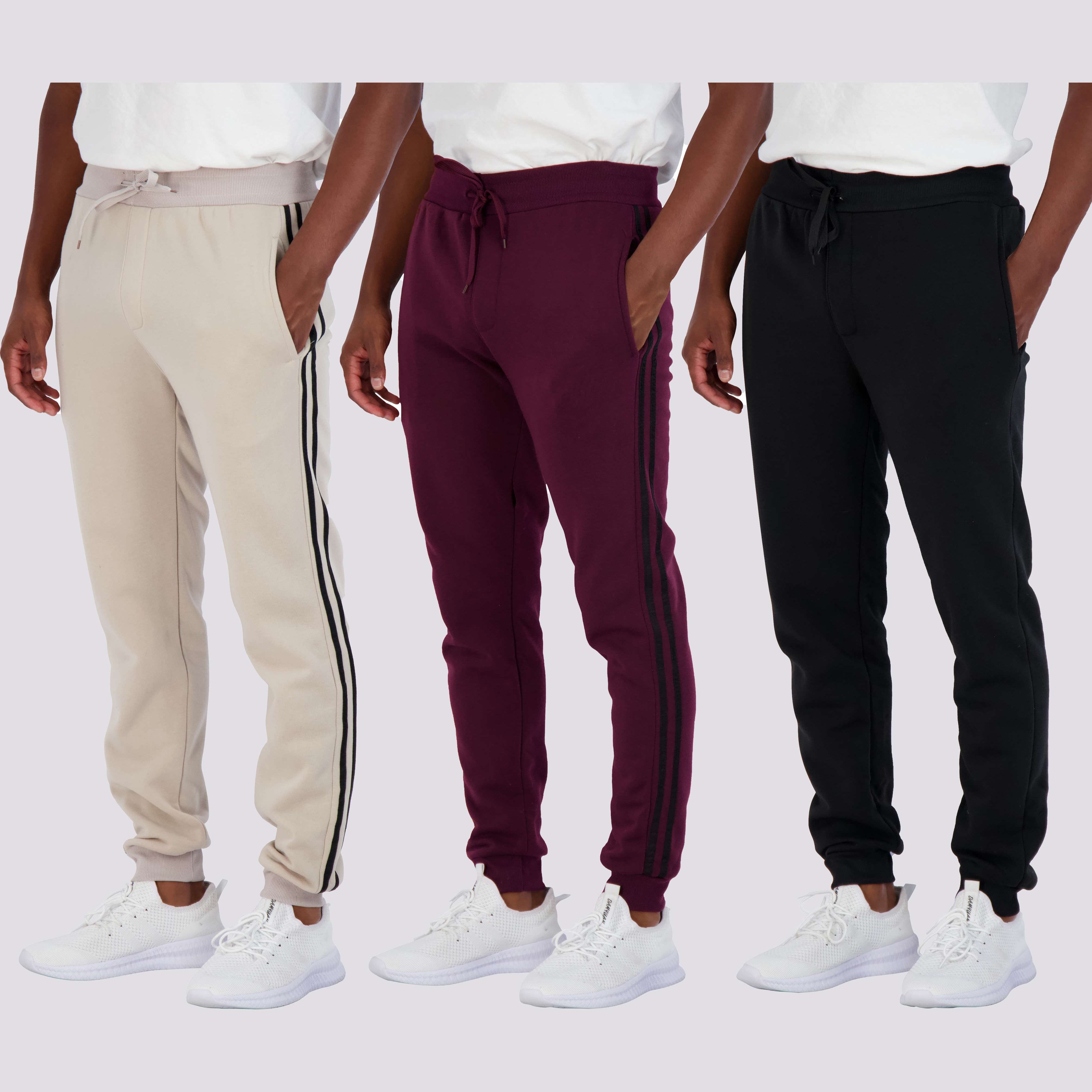3 Pack: Mens Fleece Jogger Sweatpants