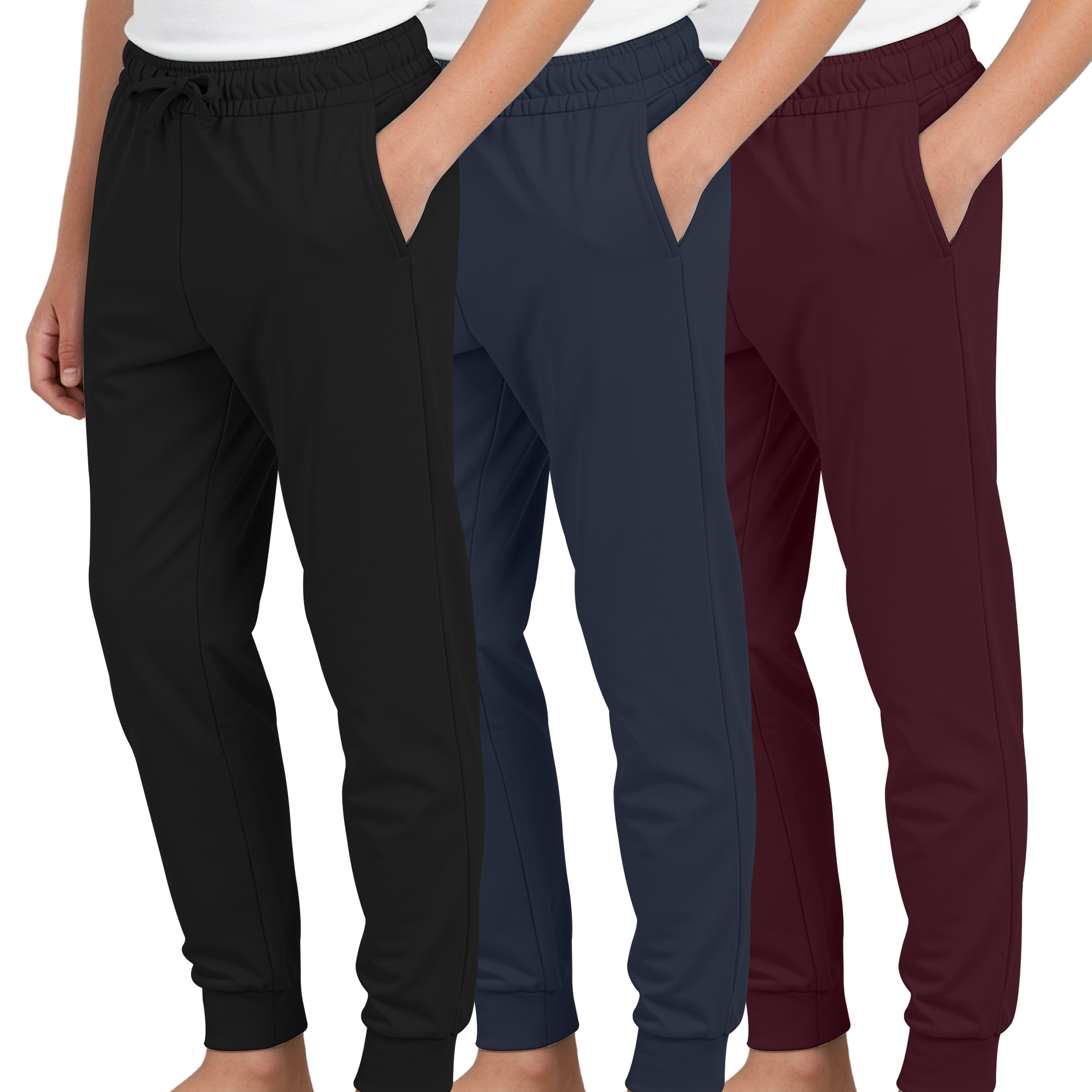 3 Pack: Boys’ Ultra-Soft Jogger Pajama Pants - Kids Lounge Pjs Sleepwear (Size 4-18)