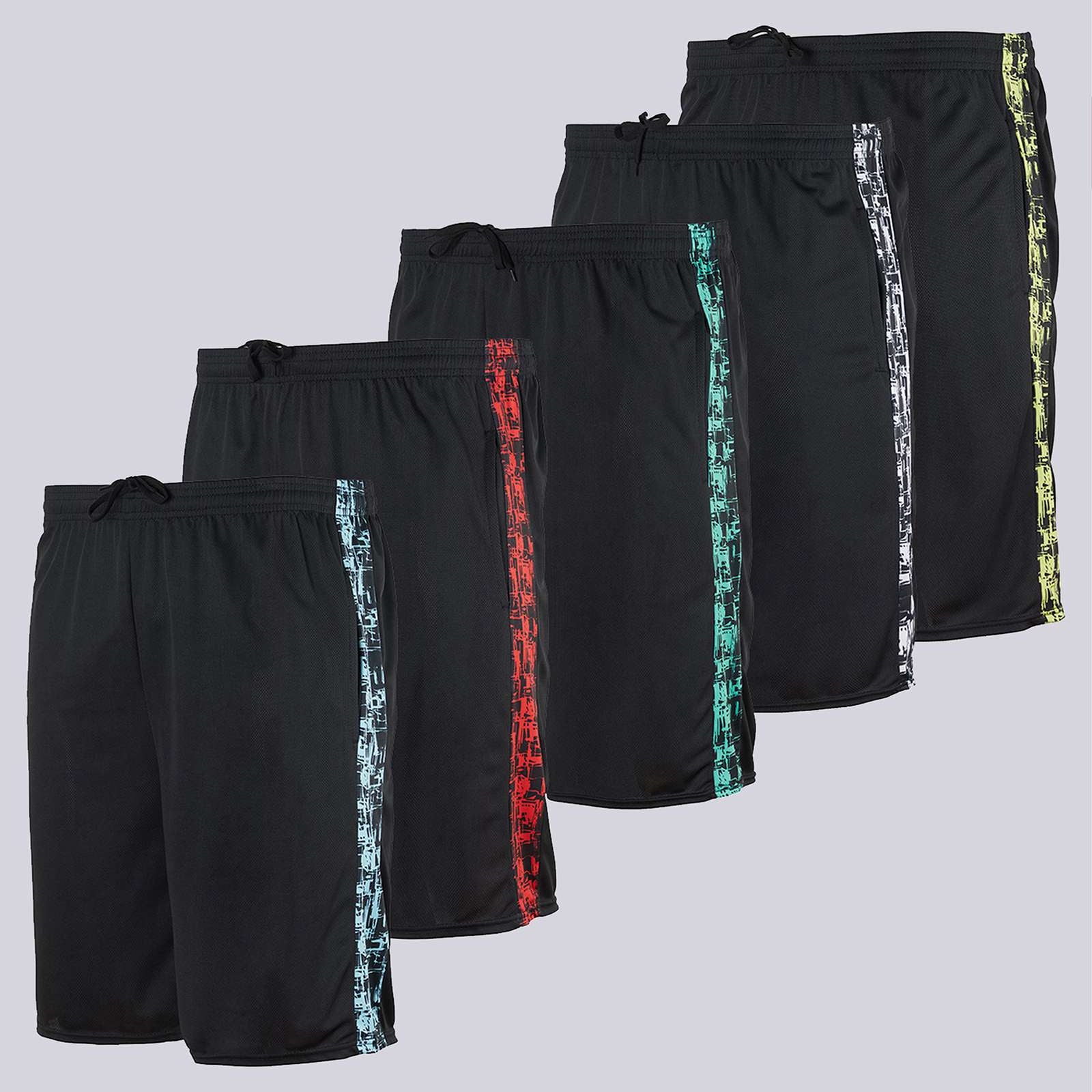 5 Pack: Boys Mesh Active Performance Shorts