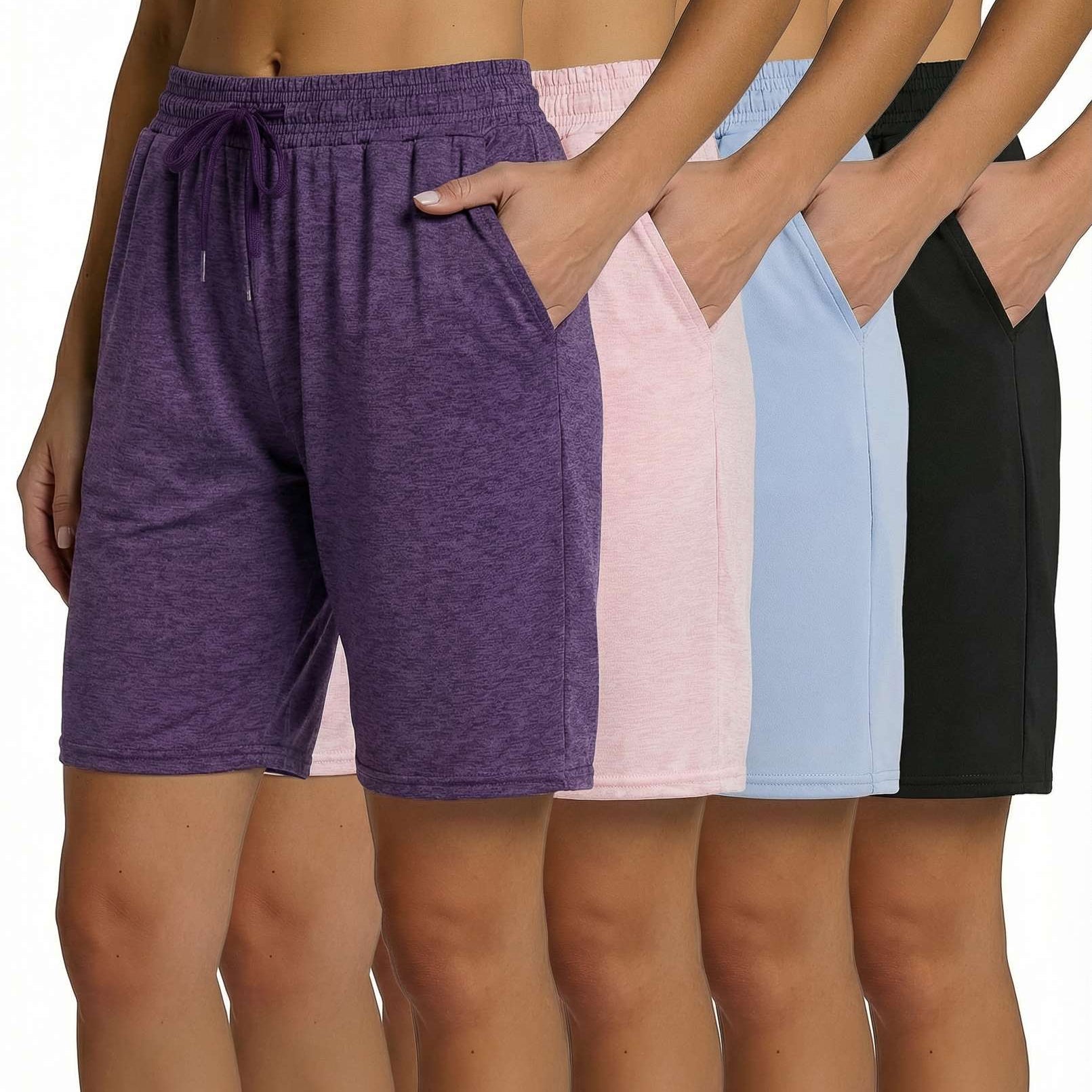 4 Pack: Womens Dry-Fit 7" Bermuda Shorts