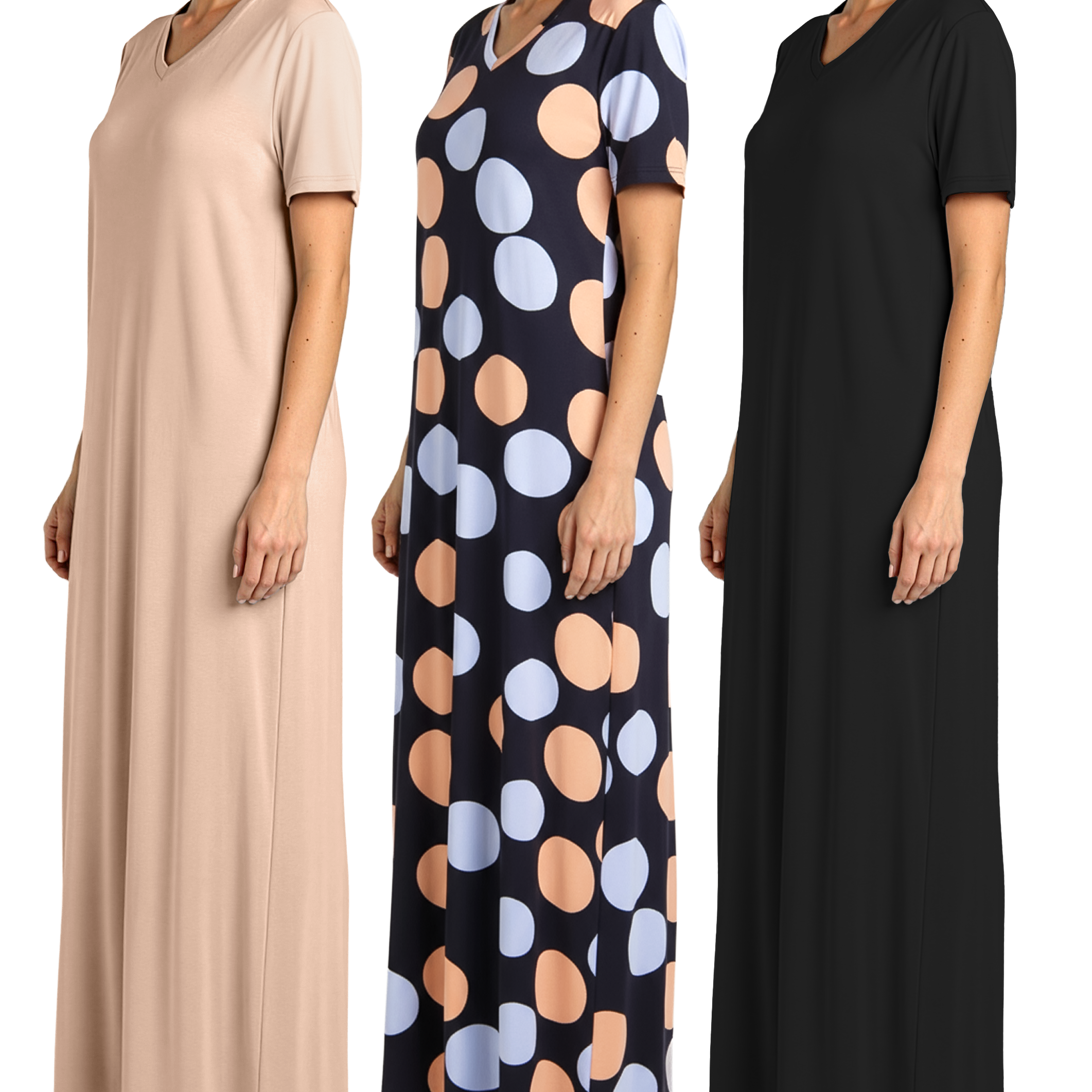3 Pack: Women's Soft Maxi Nightshirt (Available in Plus Size)