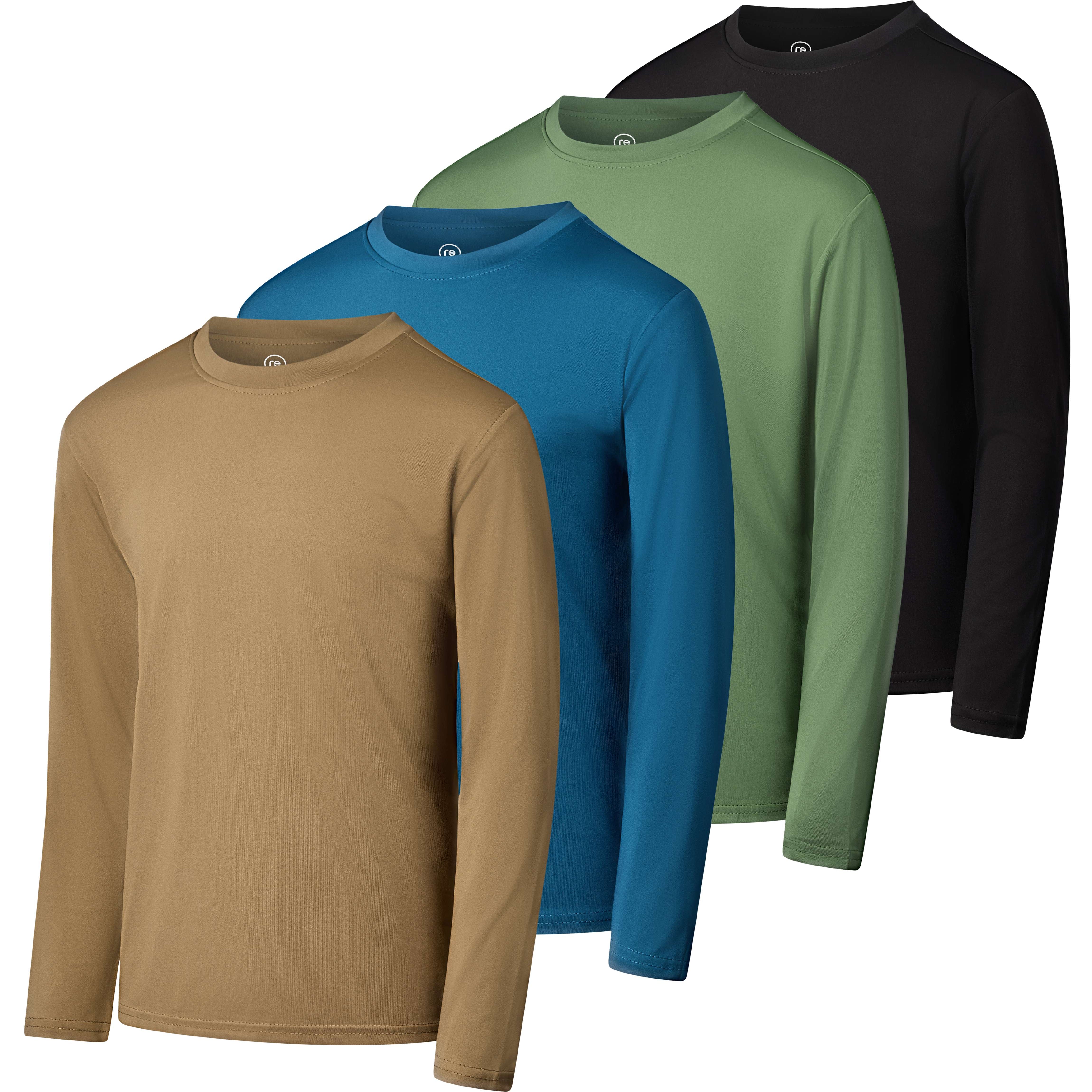 4 Pack: Boys Dry-Fit Active Long-Sleeve T-Shirt