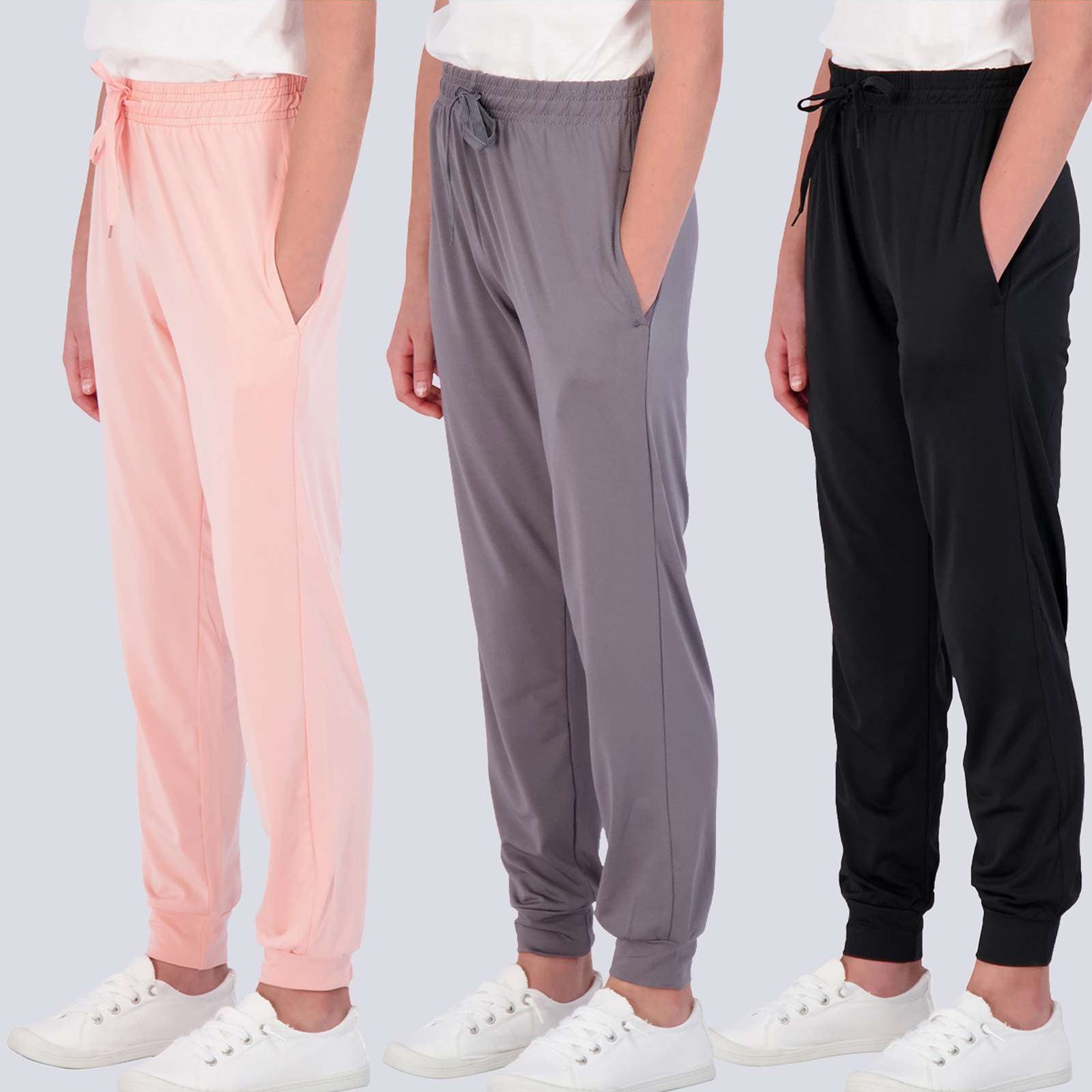 3 Pack: Girls Dry-Fit Active Jogger Sweatpants