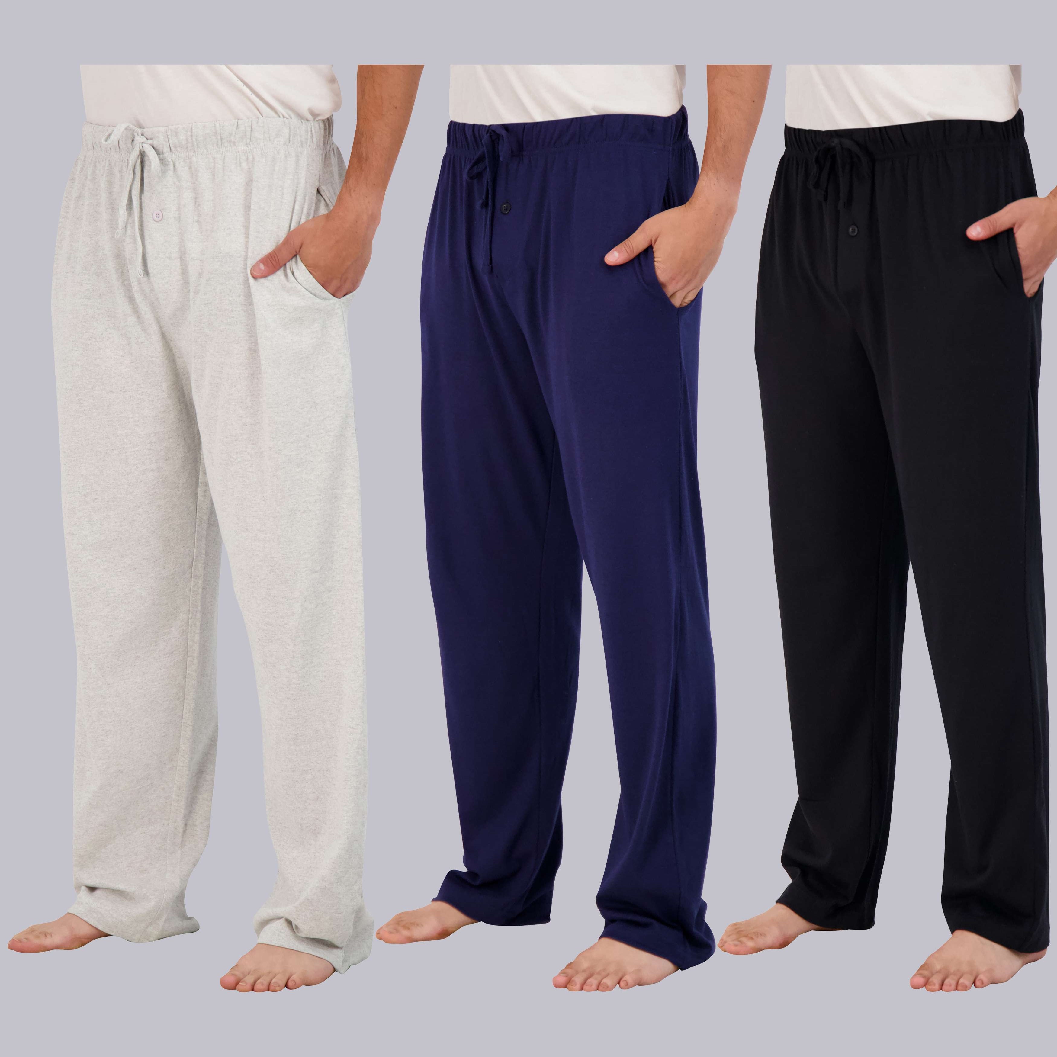 3 Pack: Mens Cotton Pajama Lounge Pants