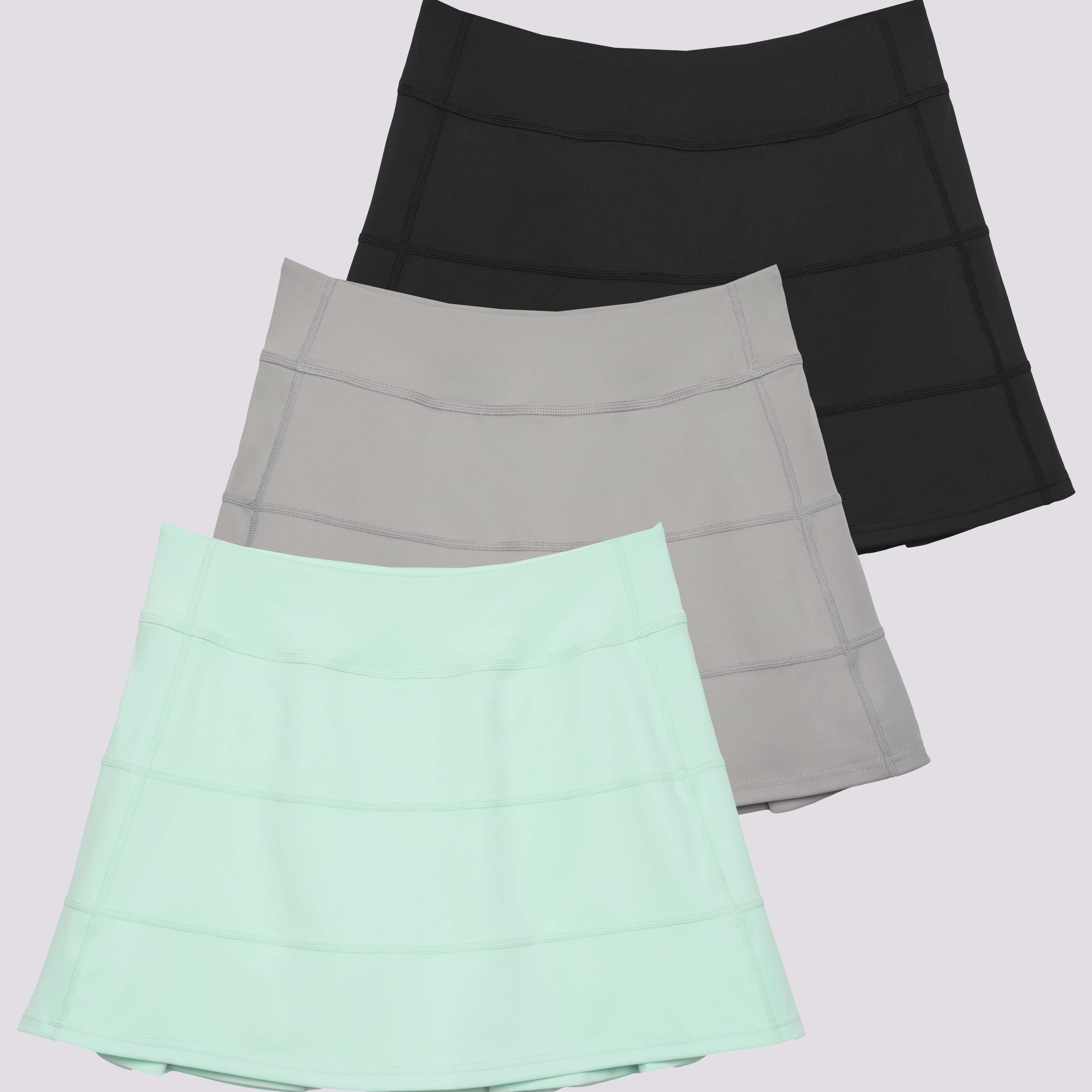 3 Pack: Women's 14" Pleated Tennis Skorts with Pockets