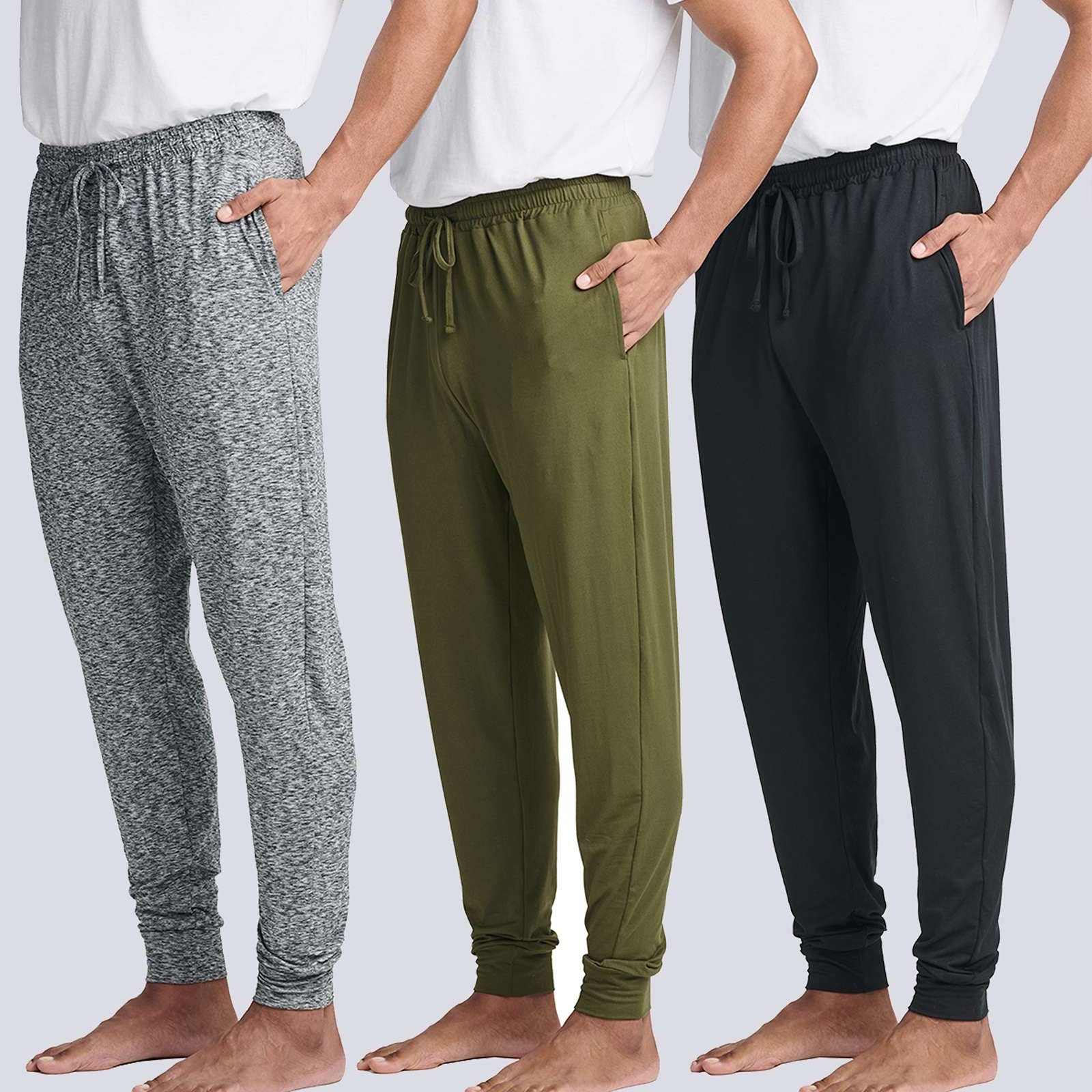 3 Pack: Men's Soft Lounge Sleep Joggers