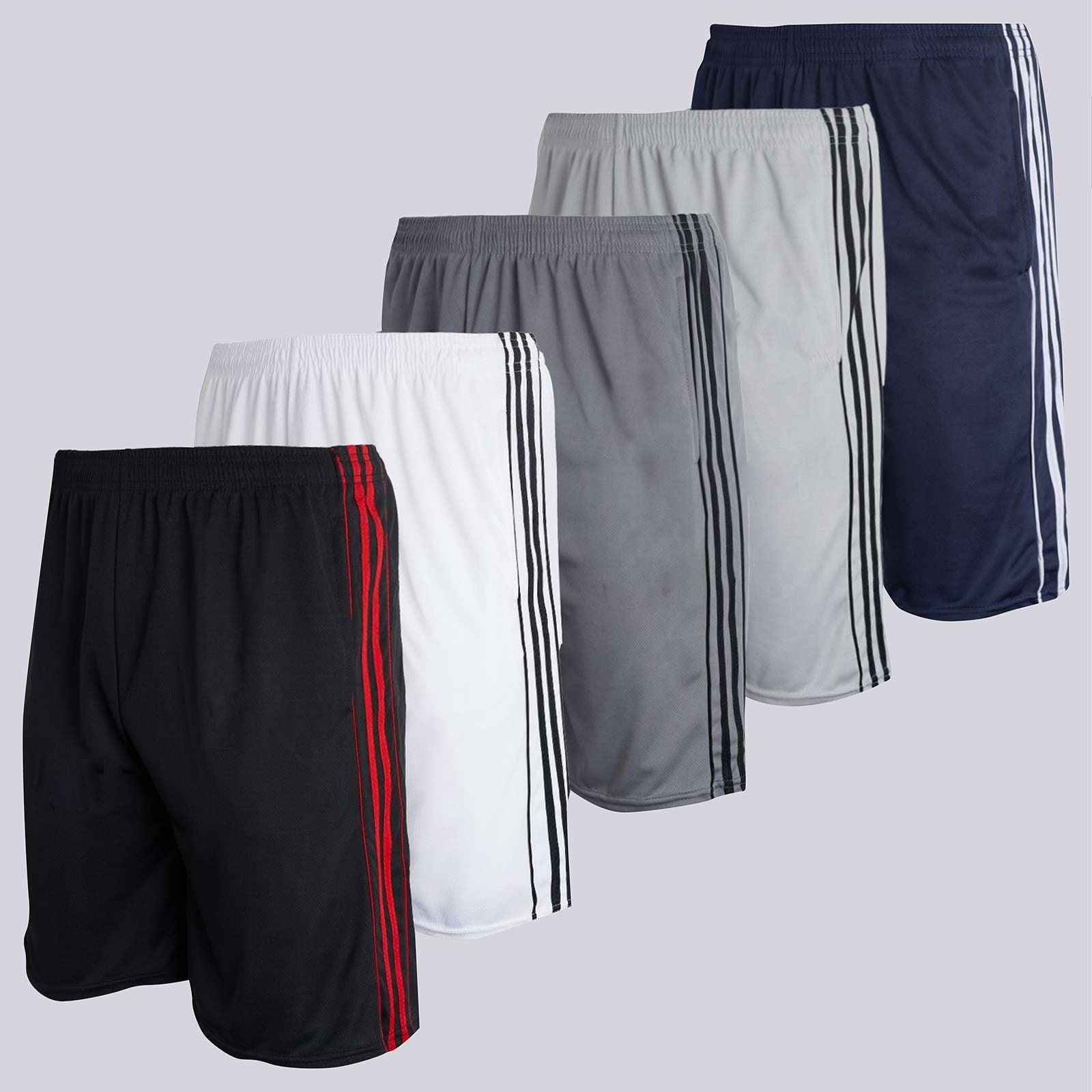 5 Pack: Boys Mesh Active Performance Shorts
