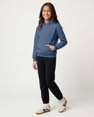 Real Essentials 3 Pack Girls' Fleece Pullover Hoodies Sweatshirts Sweaters Kids Teens Tops - Solid Black, Solid Dove, Solid Copen Blue