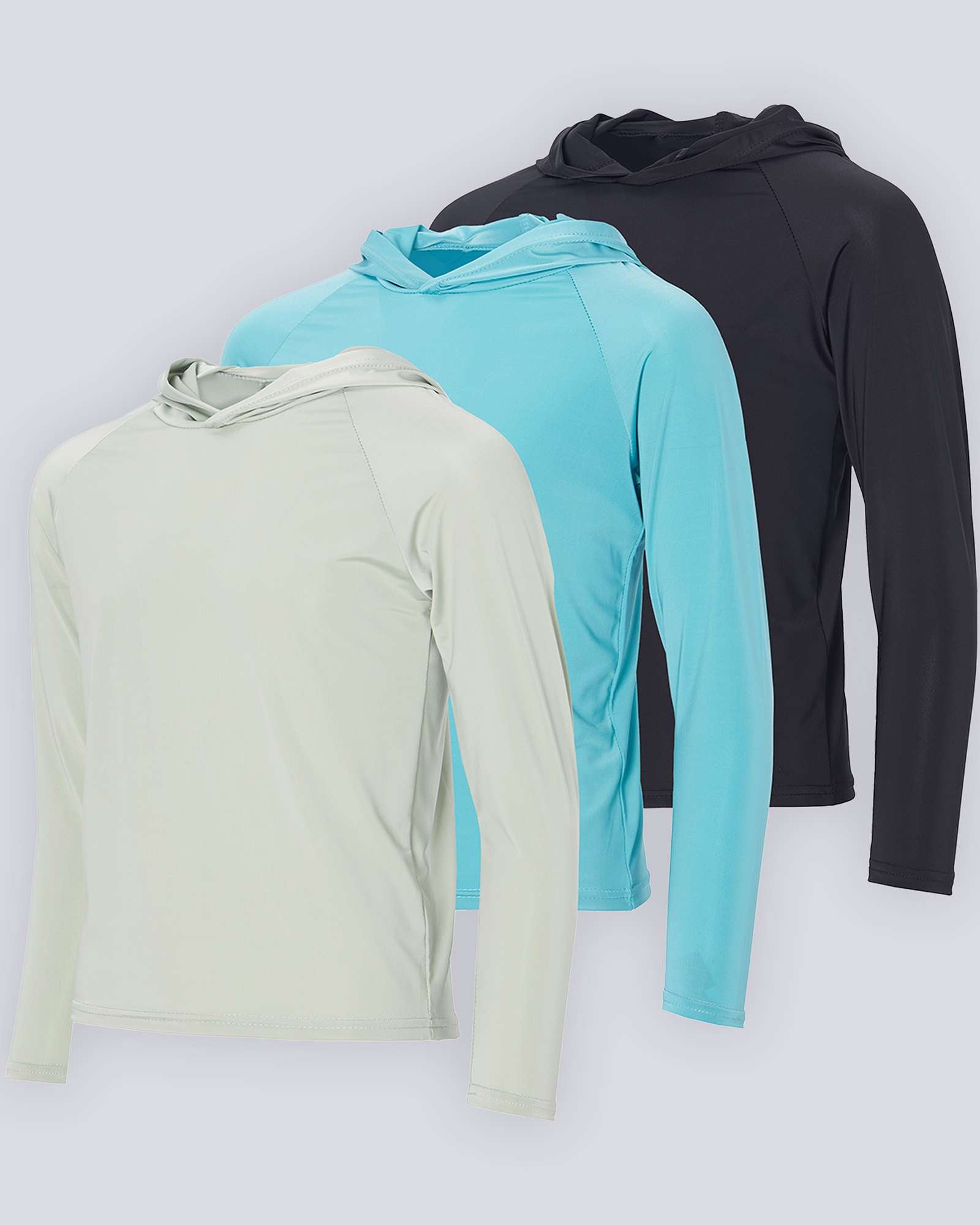3 Pack: Youth Rashguard Hoodie UPF Sun Protection