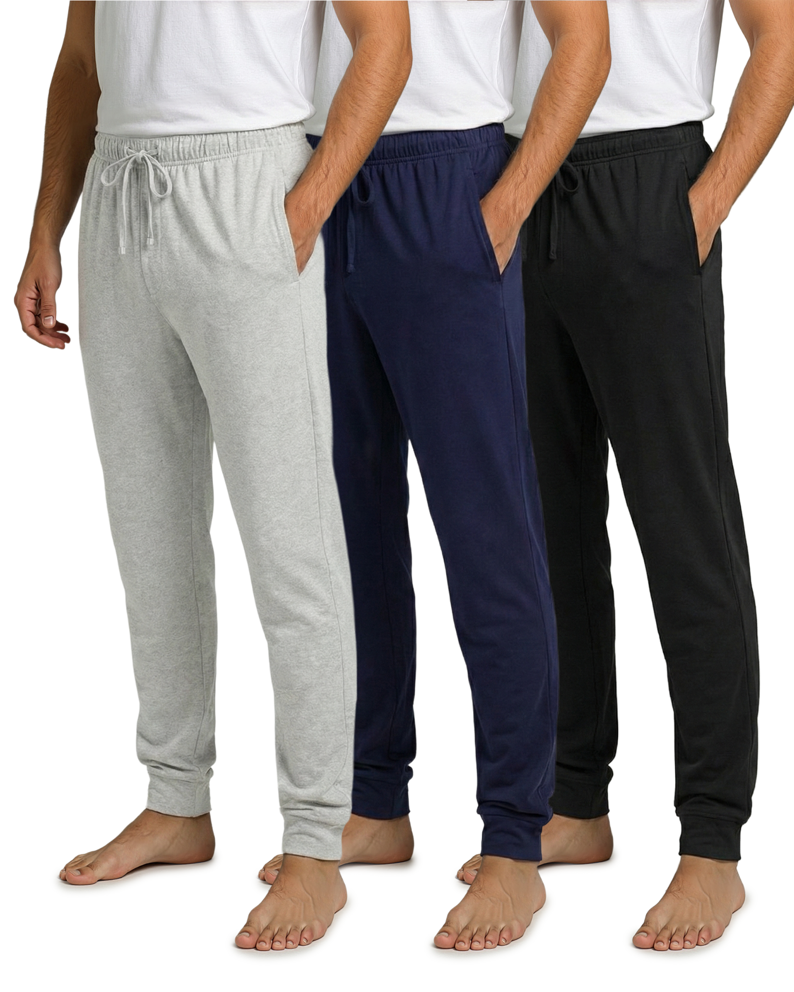 3 Pack: Mens Cotton Sleep Lounge Joggers