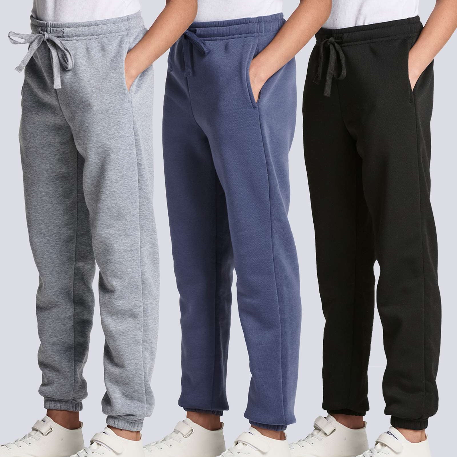 3 Pack: Girls' Sweatpants - Active Fleece Jogger Pants