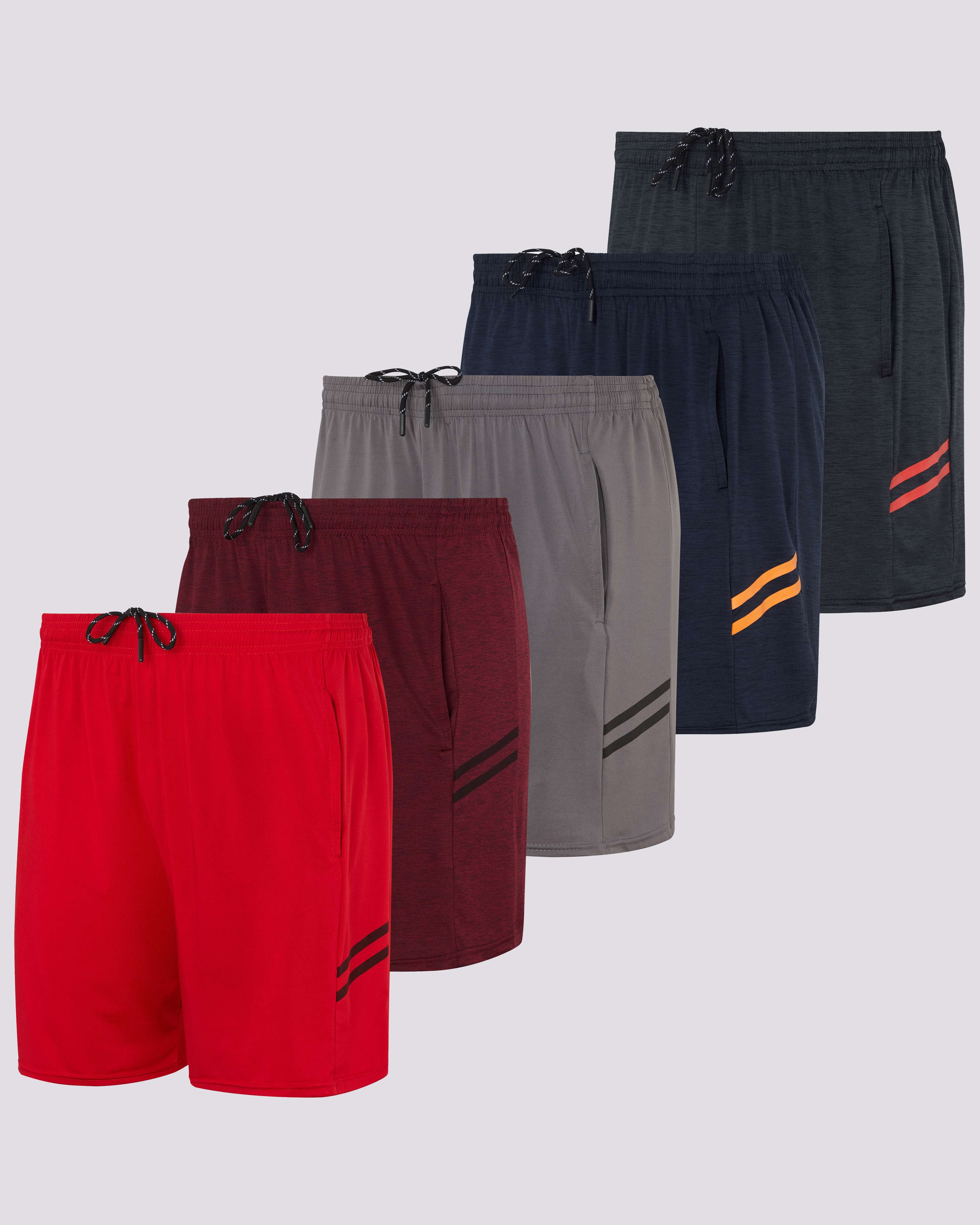 5 Pack Men’s Athletic Performance Gym Shorts top