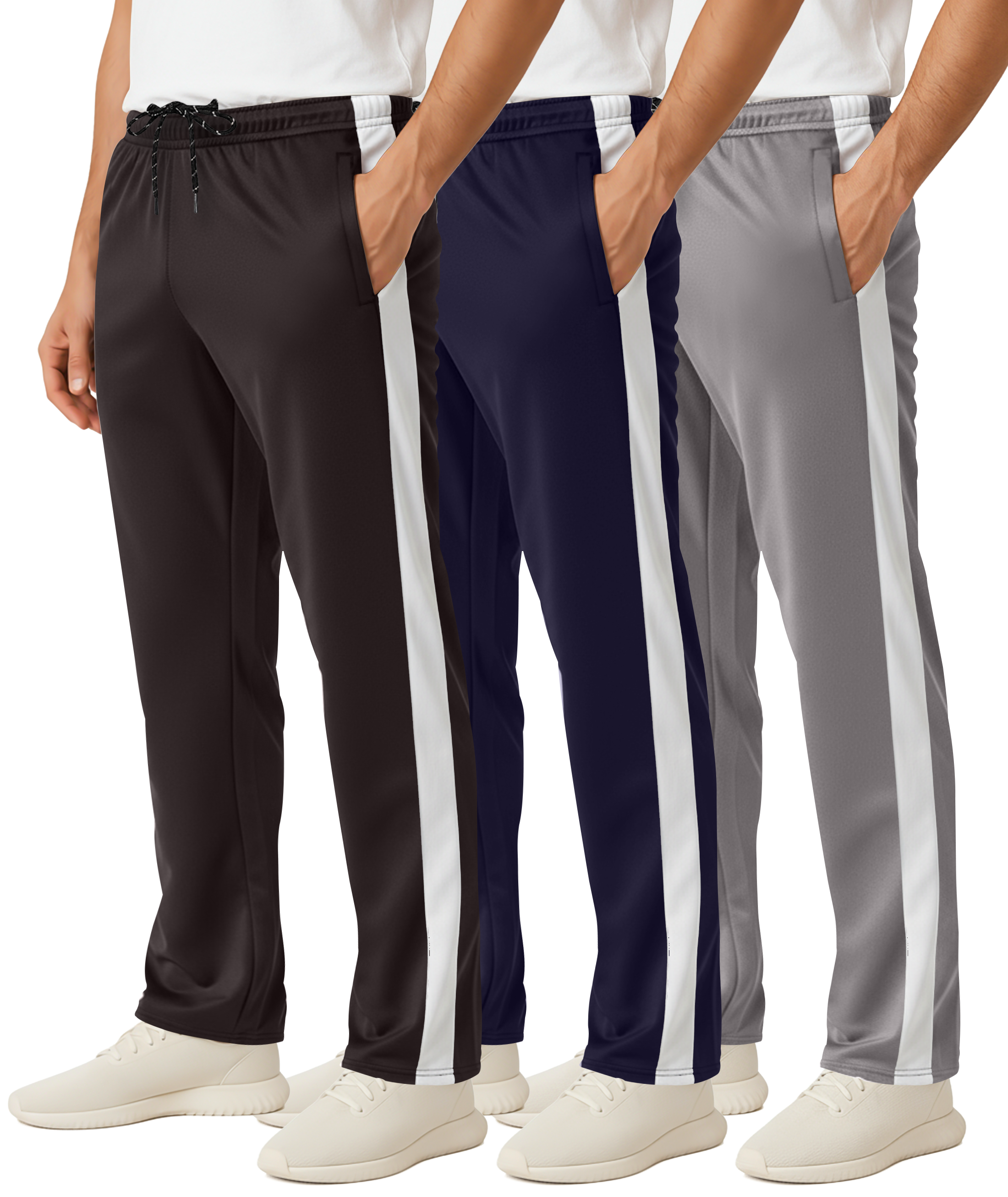3 Pack: Mens Mesh Active Open Bottom Sweatpants