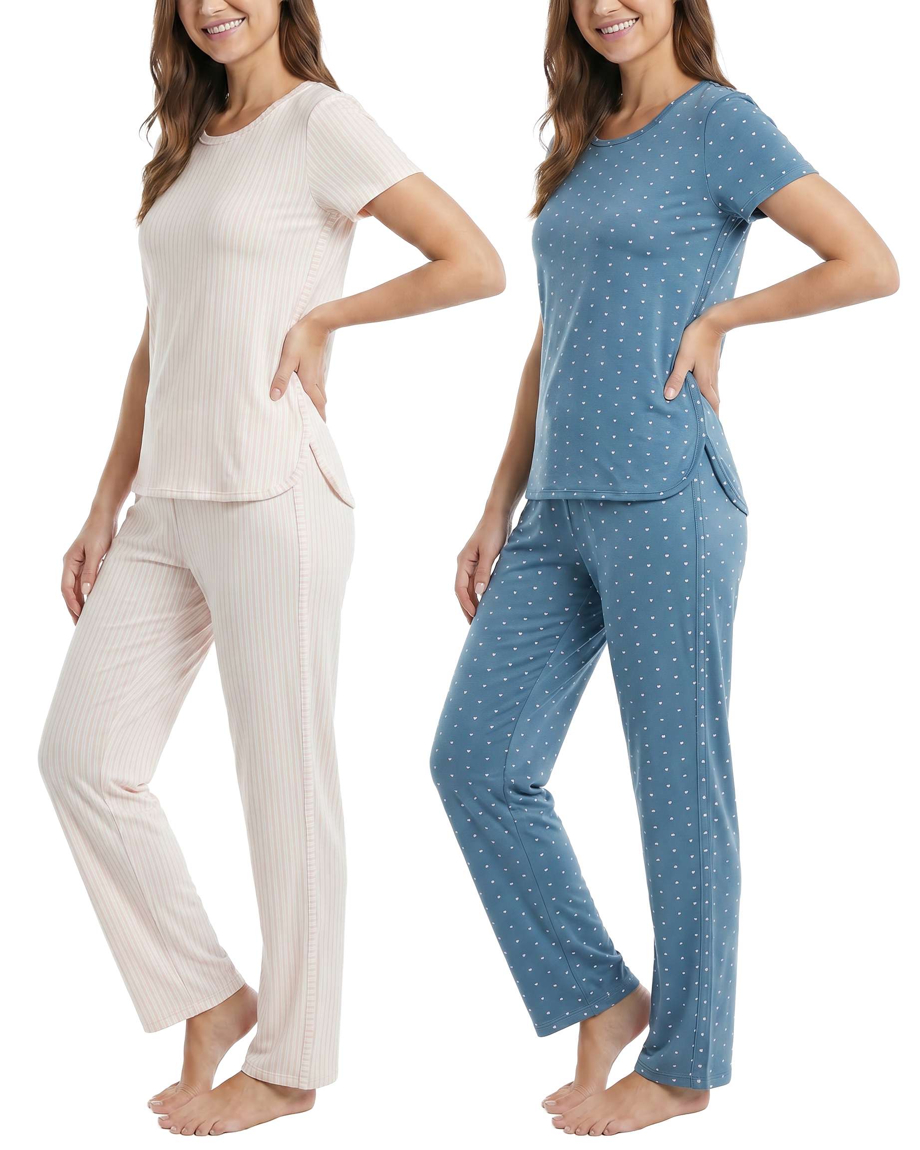 Ladies SS Yummy Crew Shirt and Open Bottom Pant Set