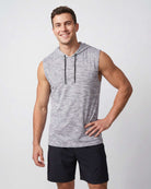 Real Essentials 3 Pack Men's Dry Fit Tank Top Hoodie Sleeveless Workout Gym Muscle Shirts - Set 5