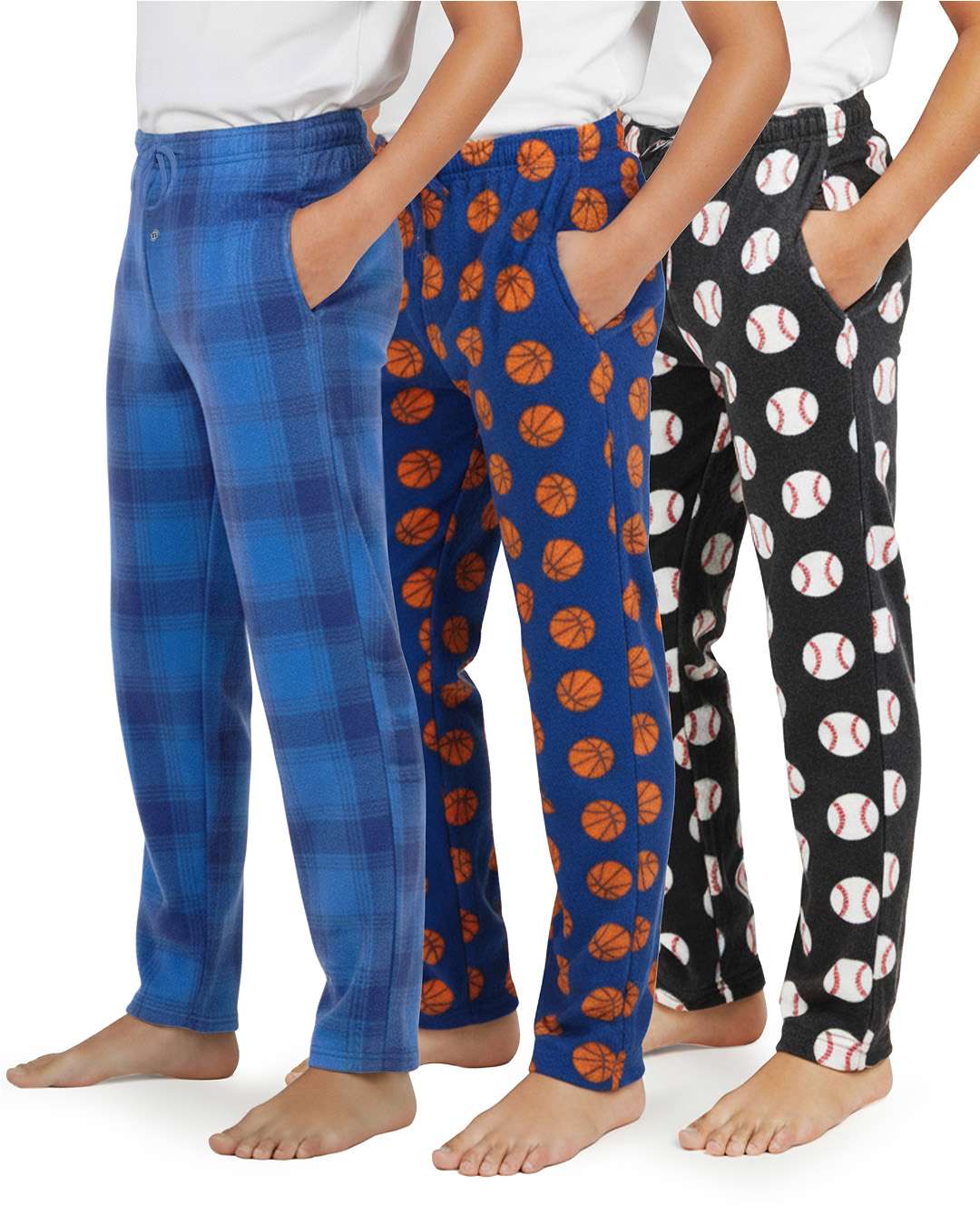 3 Pack: Boys Fleece Pajama Pant Lounge Bottoms