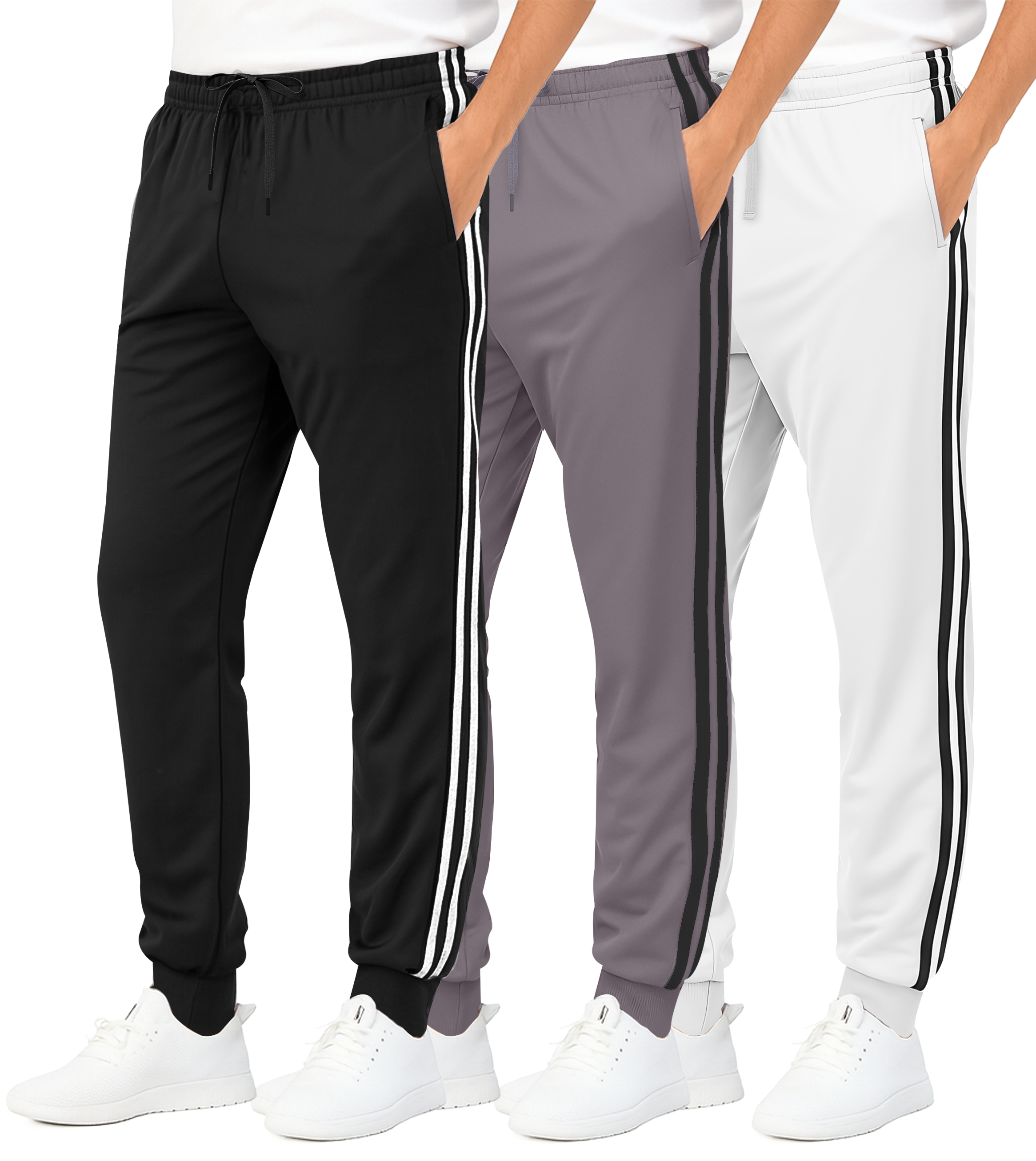 3 Pack: Boys Active Fleece-Lined Tricot Jogger Sweatpants
