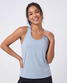 Real Essentials 5 Pack Women's Racerback Crop Tank Tops Dry Fit Workout Athletic Gym Yoga - Solid Black, Solid Black, Solid Pale Lilac, Solid Ultimate Grey, Solid Ballad Blue