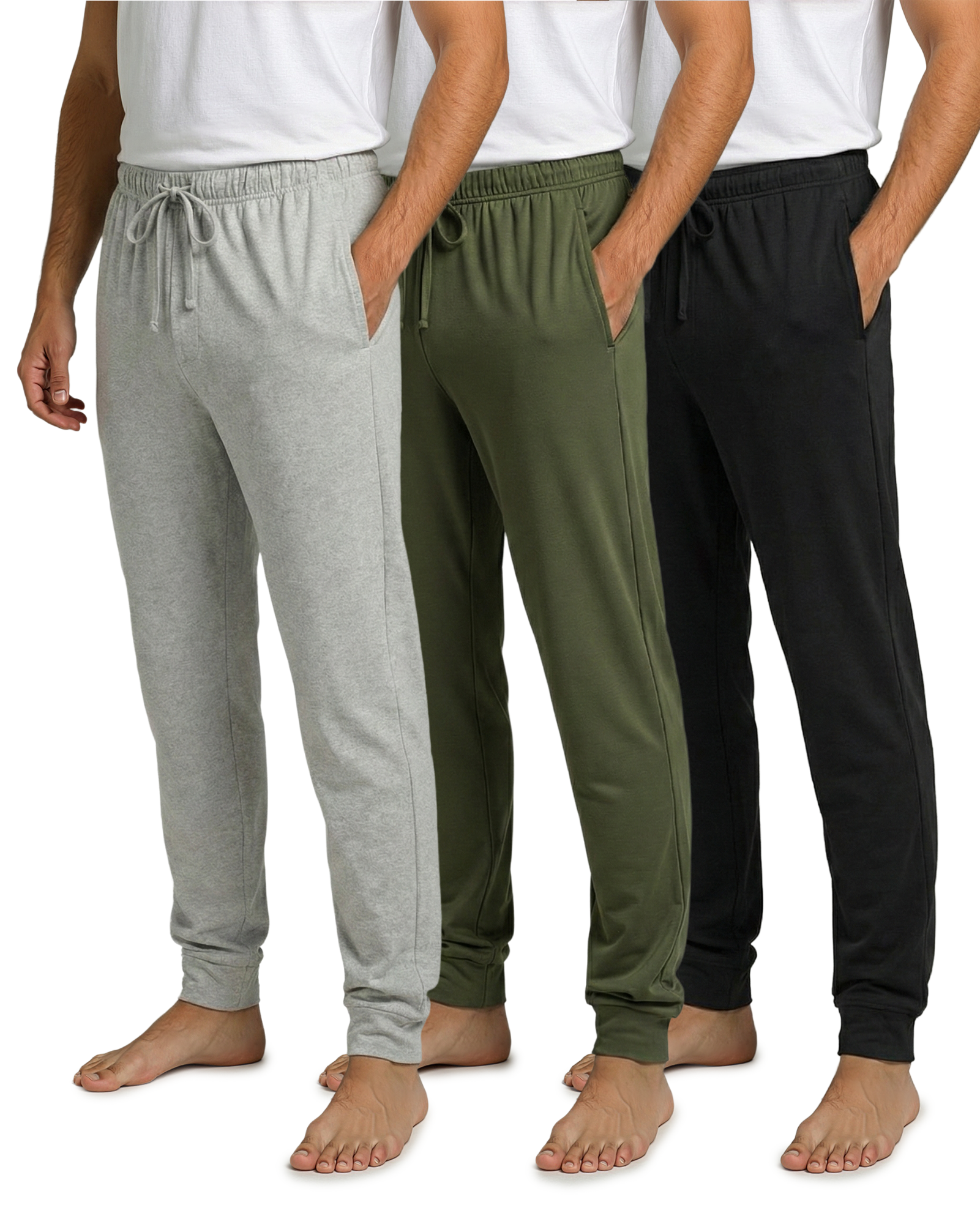 3 Pack: Mens Cotton Sleep Lounge Joggers