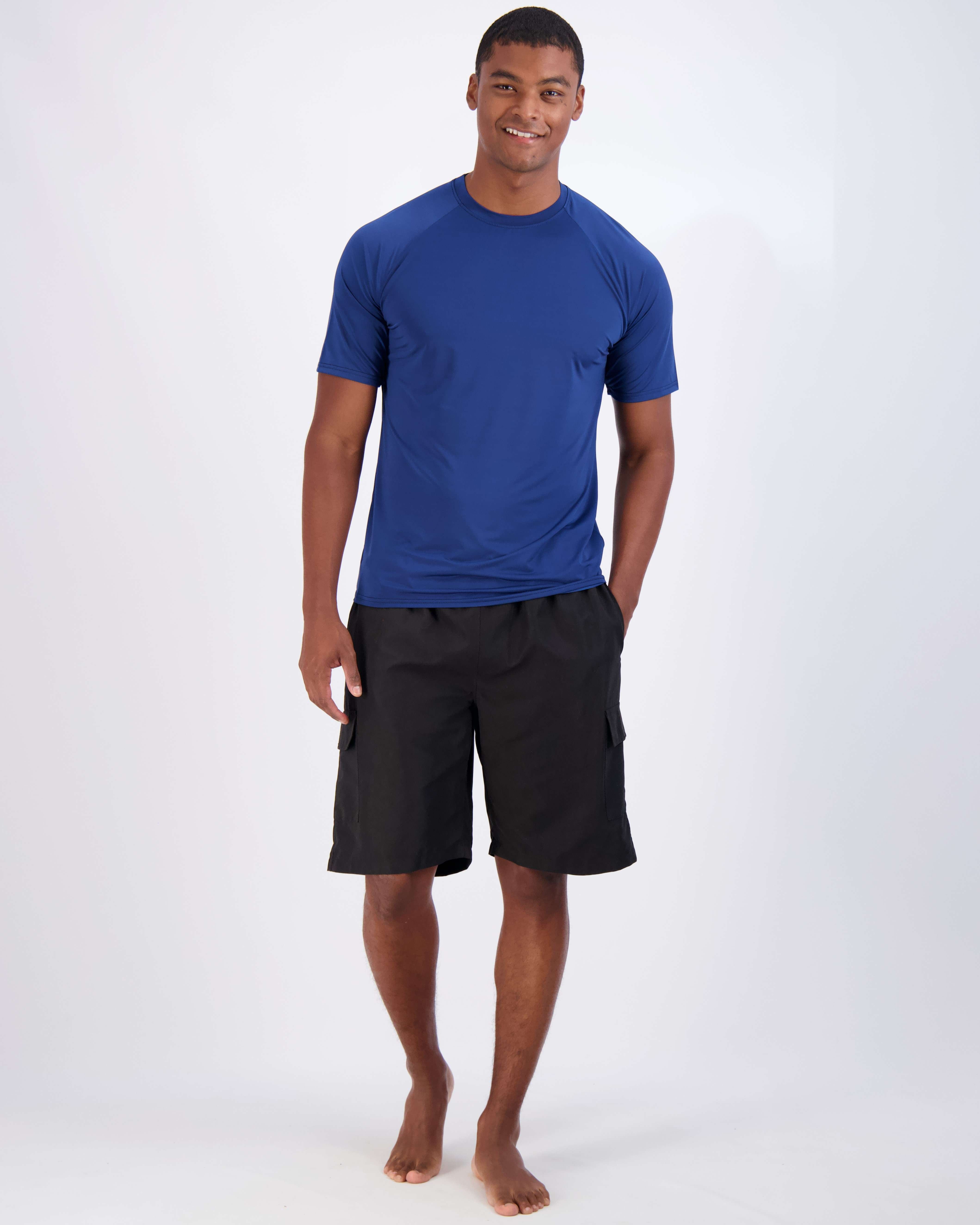 Men Rash Guard Swim Shirts Real Essentials Pack: Mens Short