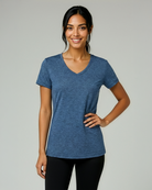 Real Essentials 5 Pack Womens Dry Fit V Neck Workout Tops Athletic T Shirts Gym Yoga Tees - Set 8