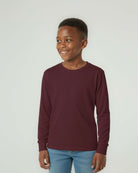 Real Essentials 5 Pack Boys' Cotton Long Sleeve Jersey T Shirts Kids School Youth Tees - Set 4