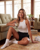Real Essentials 3 Pack Women's Cotton Pajama Shorts Lounge Sleep Comfy Cute Casual Knit PJ - Solid Black, Solid Navy Blazer, Charcoal Heather, Grey Heather