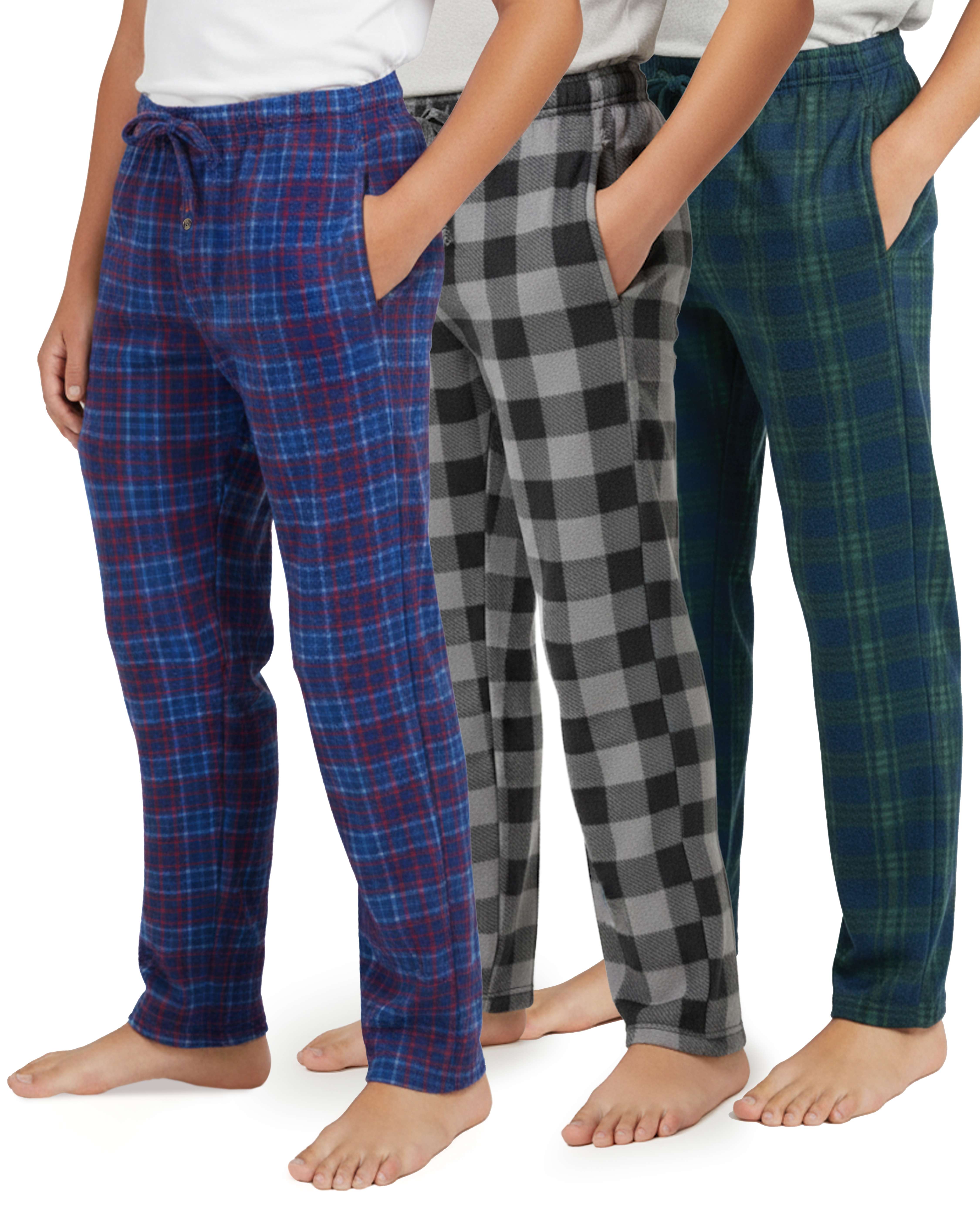 3 Pack: Boys Fleece Pajama Pant Lounge Bottoms