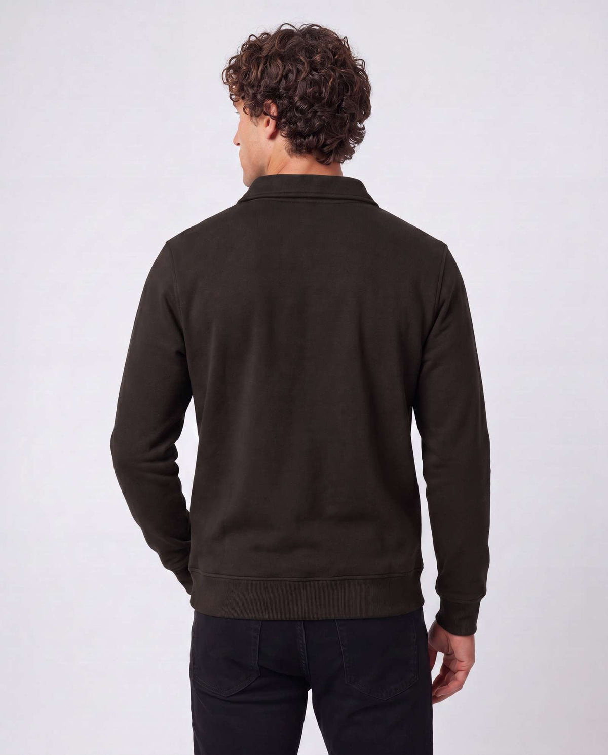 Real Essentials 2 Pack Mens Fleece Quarter Zip Sweatshirt Sweater Collared Long Sleeve Top - Solid Chocolate Torte, Solid Pine Grove