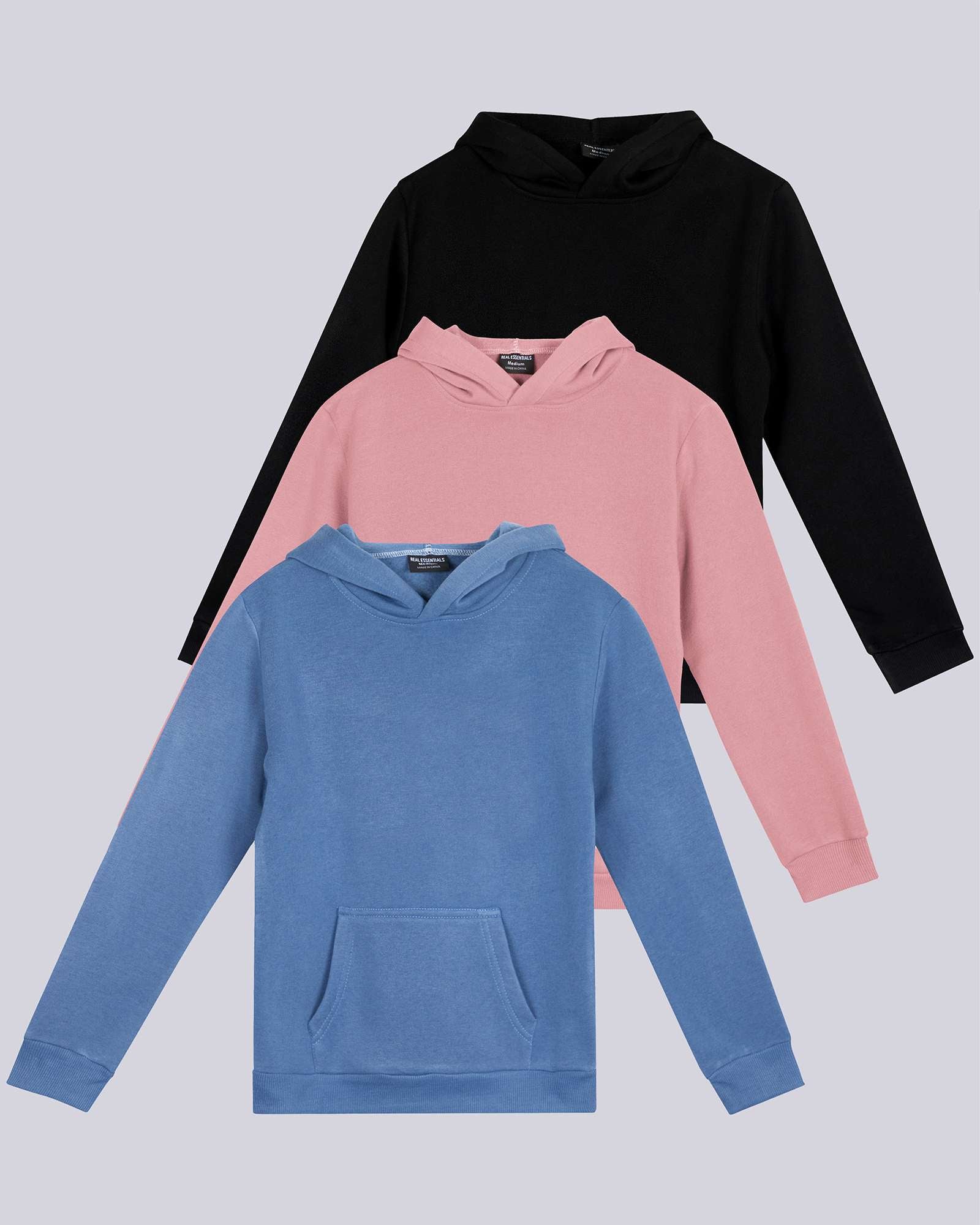 3 Pack: Girls Fleece Pullover Hoodie Sweatshirt