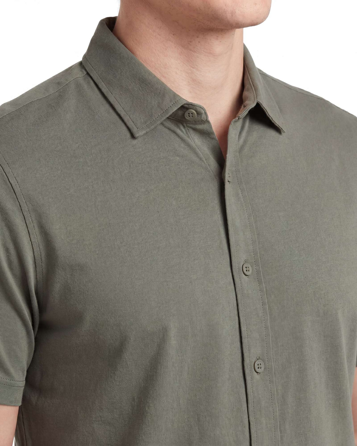 Real Essentials 3 Pack Men's Cotton Short Sleeve Button Down Casual Work Shirt Button Up - Solid Desert Sage