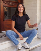 Real Essentials 3 Pack Women's Cropped Cap Sleeve Tops Cotton Basic Tees Going Out Shirts - Solid Black, Solid Navy Blazer, Charcoal Heather