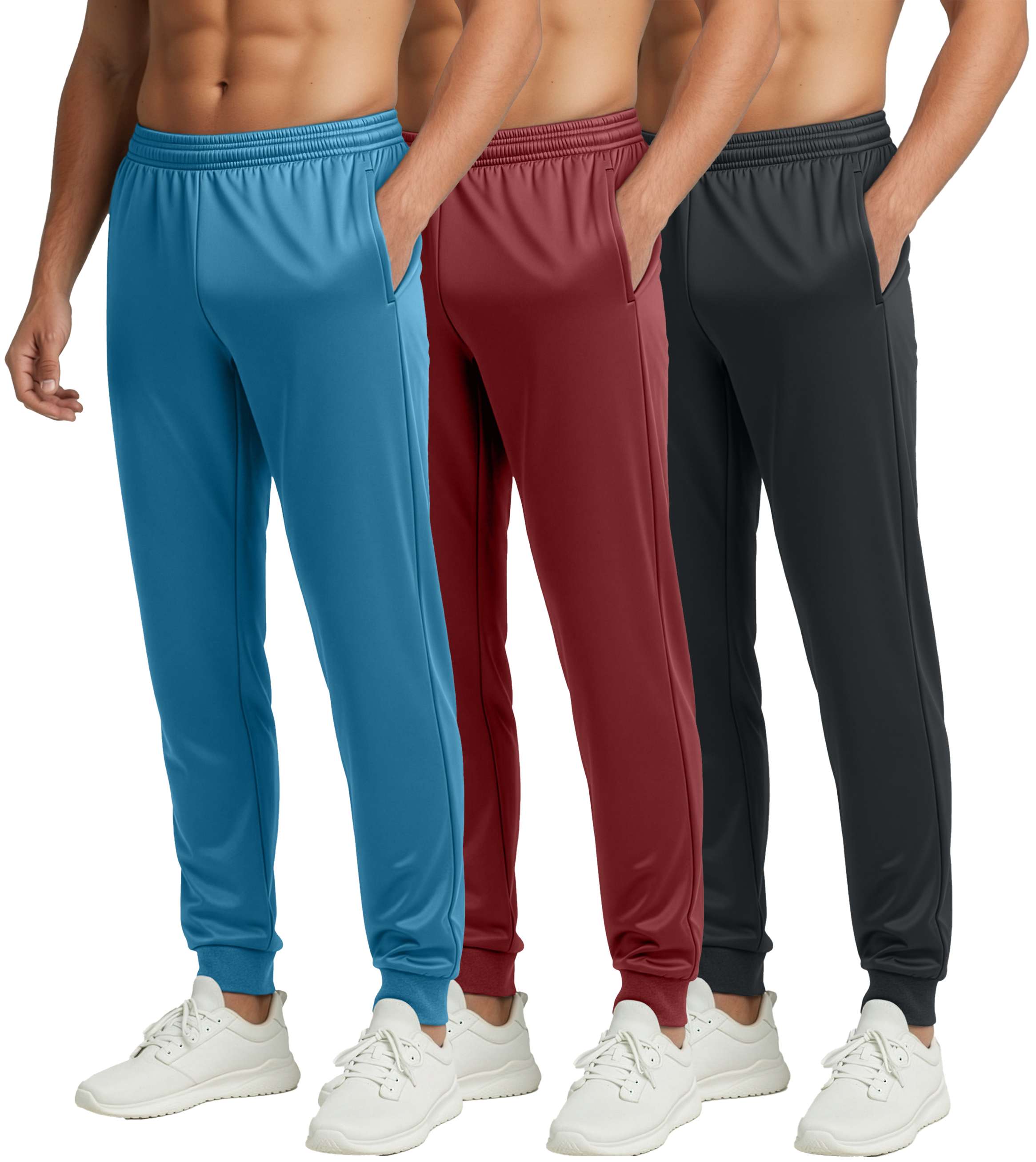 3 Pack: Mens Active Tricot Jogger Sweatpants