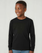Real Essentials 5 Pack Boys' Cotton Long Sleeve Jersey T Shirts Kids School Youth Tees - Set 2