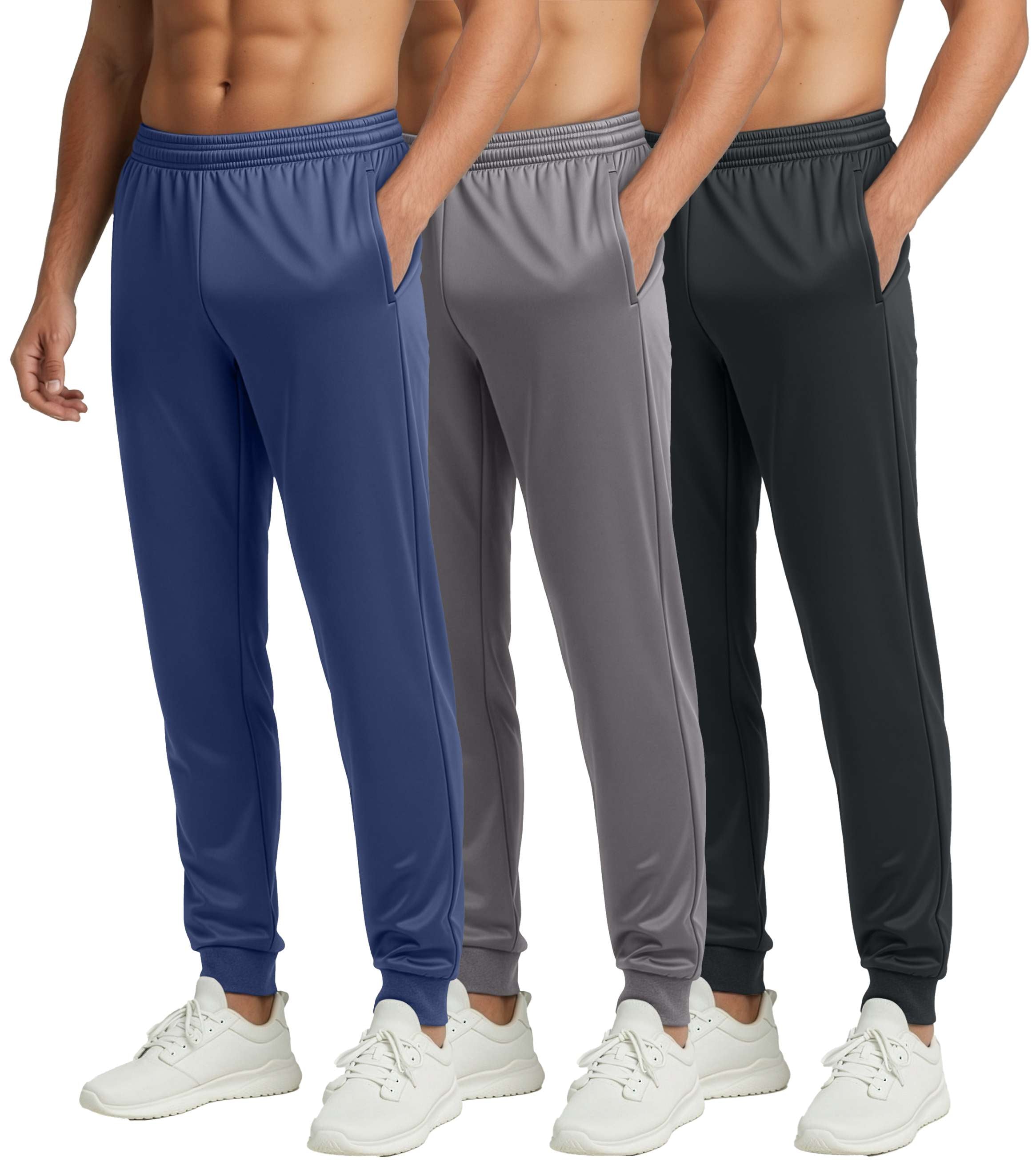 3 Pack: Mens Active Tricot Jogger Sweatpants
