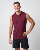 Real Essentials 3 Pack Men's Dry Fit Tank Top Hoodie Sleeveless Workout Gym Muscle Shirts - Set 1