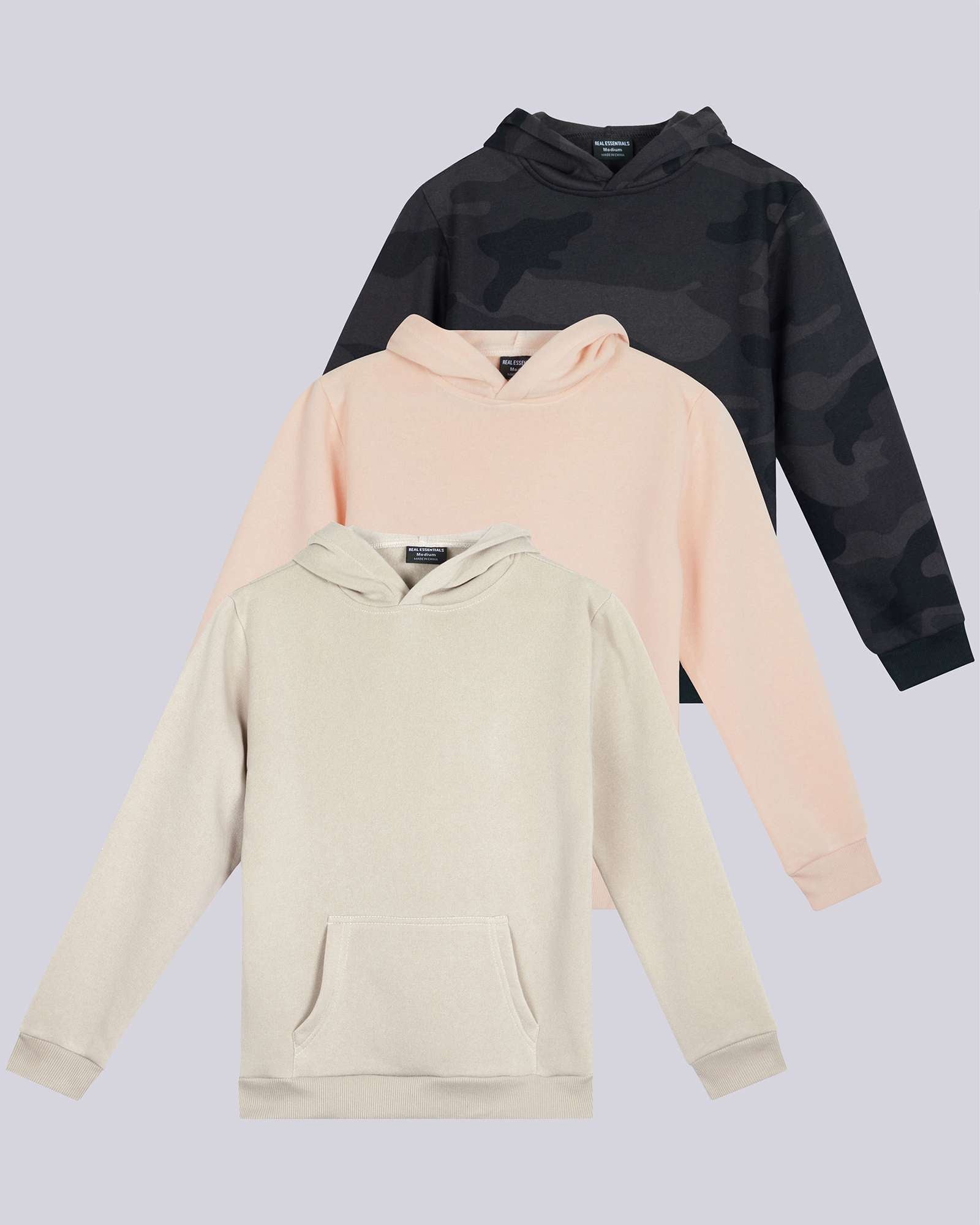 3 Pack: Girls Fleece Pullover Hoodie Sweatshirt