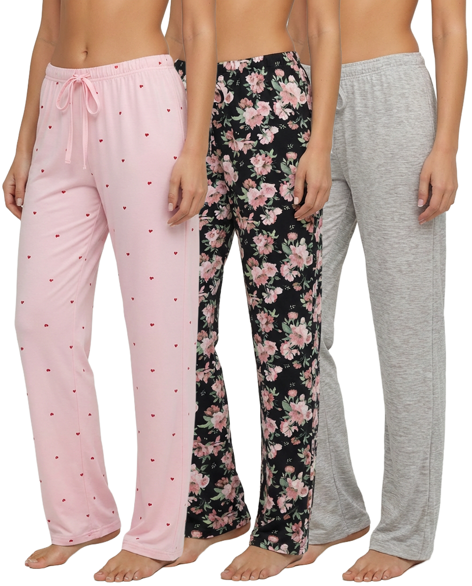 3 Pack: Women's Ultra-Soft Pajama Pants