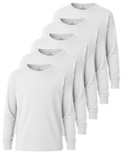 Real Essentials 5 Pack Boys' Cotton Long Sleeve Jersey T Shirts Kids School Youth Tees - Set 5